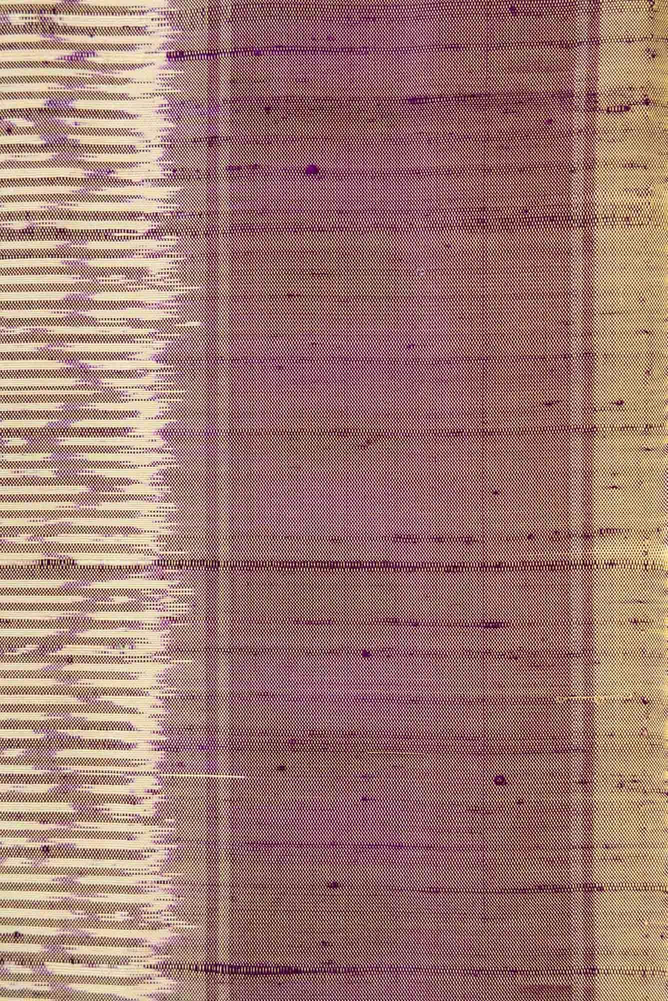 Sandal and Purple Dual Tone Raw Silk Saree