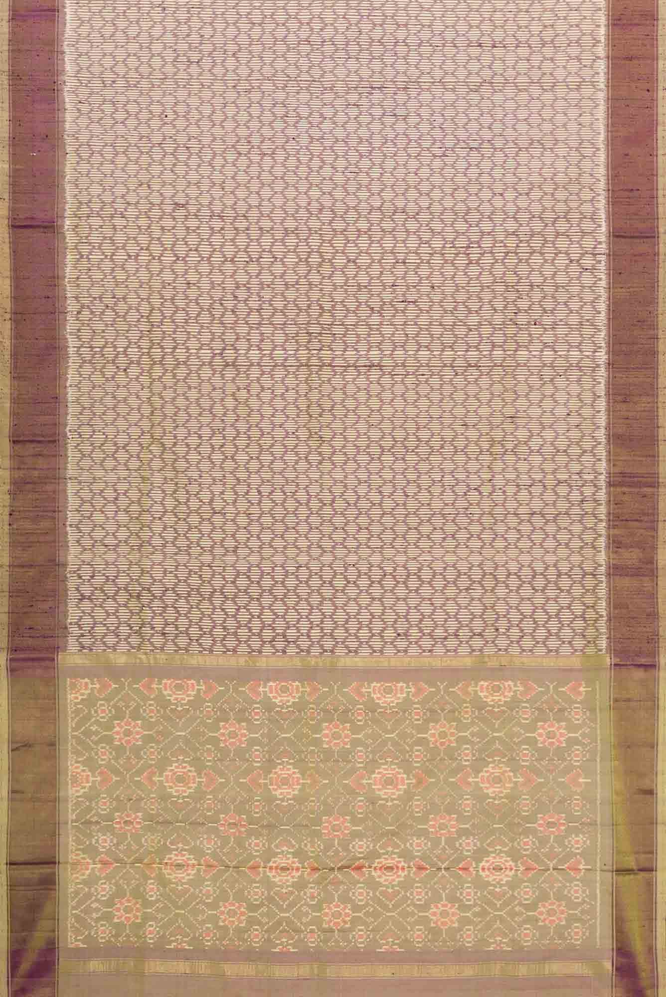 Sandal and Purple Dual Tone Raw Silk Saree