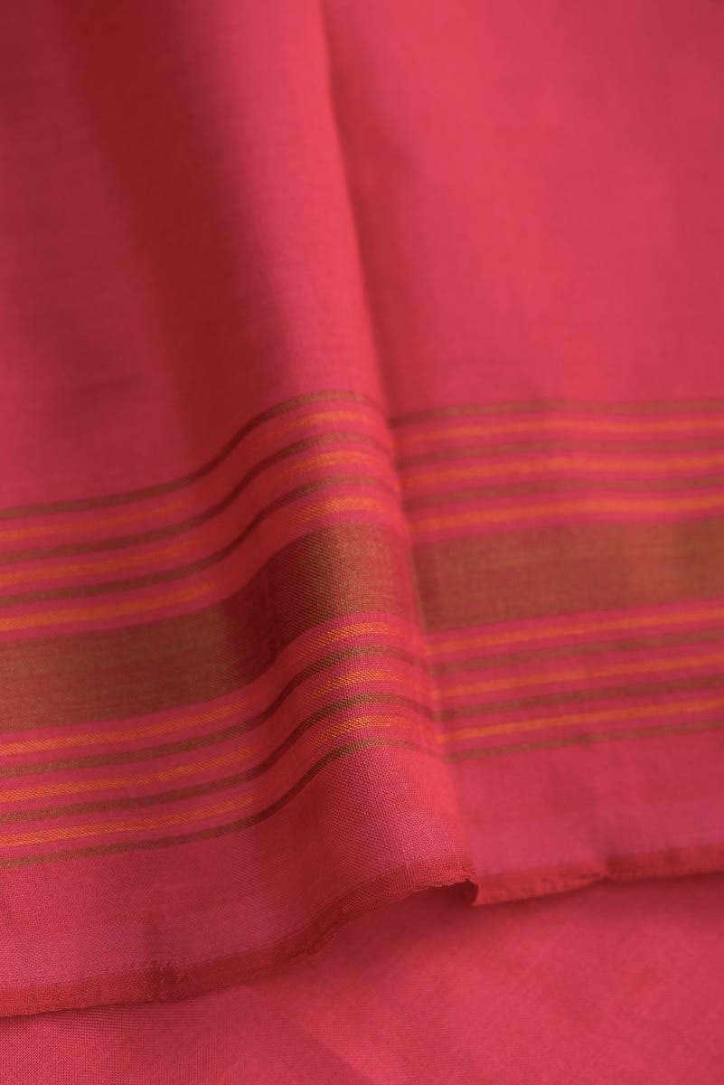 Off White and Pink Dual Tone Double Ikat Saree