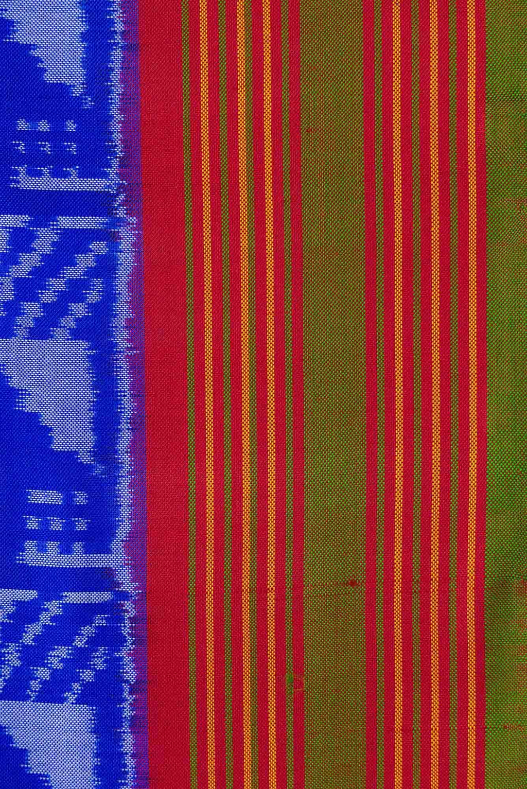 Royal Blue Dual Tone Double Ikat Saree