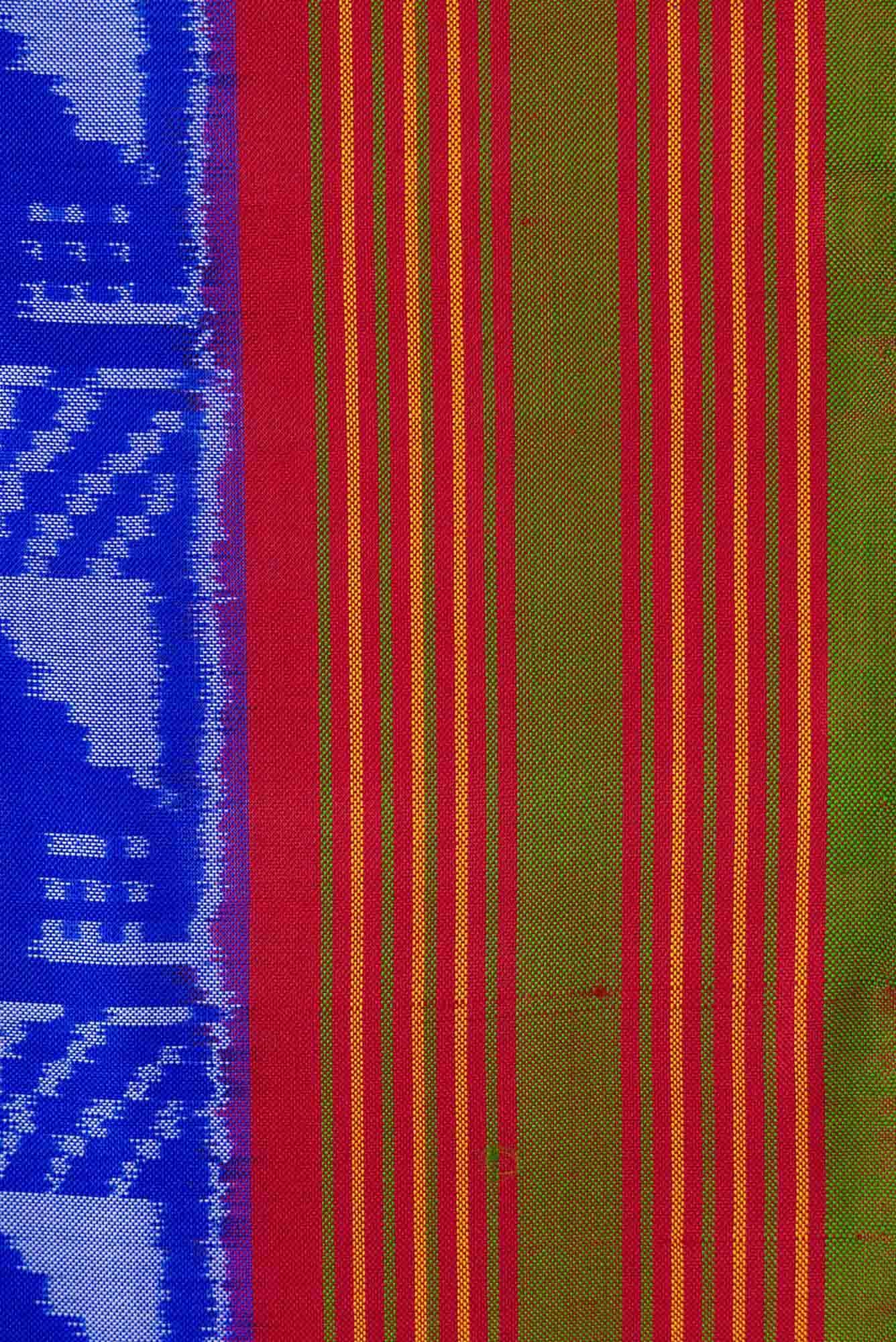 Royal Blue Dual Tone Double Ikat Saree