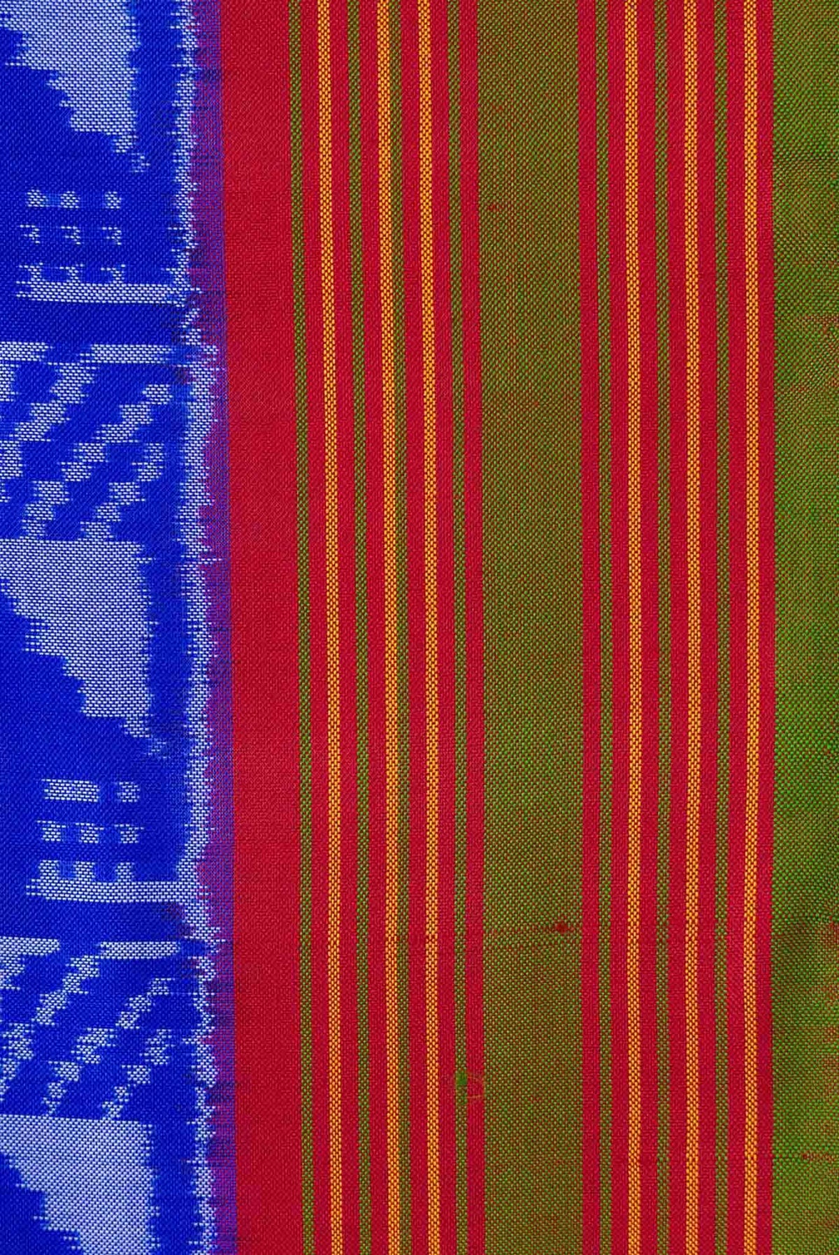Royal Blue Dual Tone Double Ikat Saree