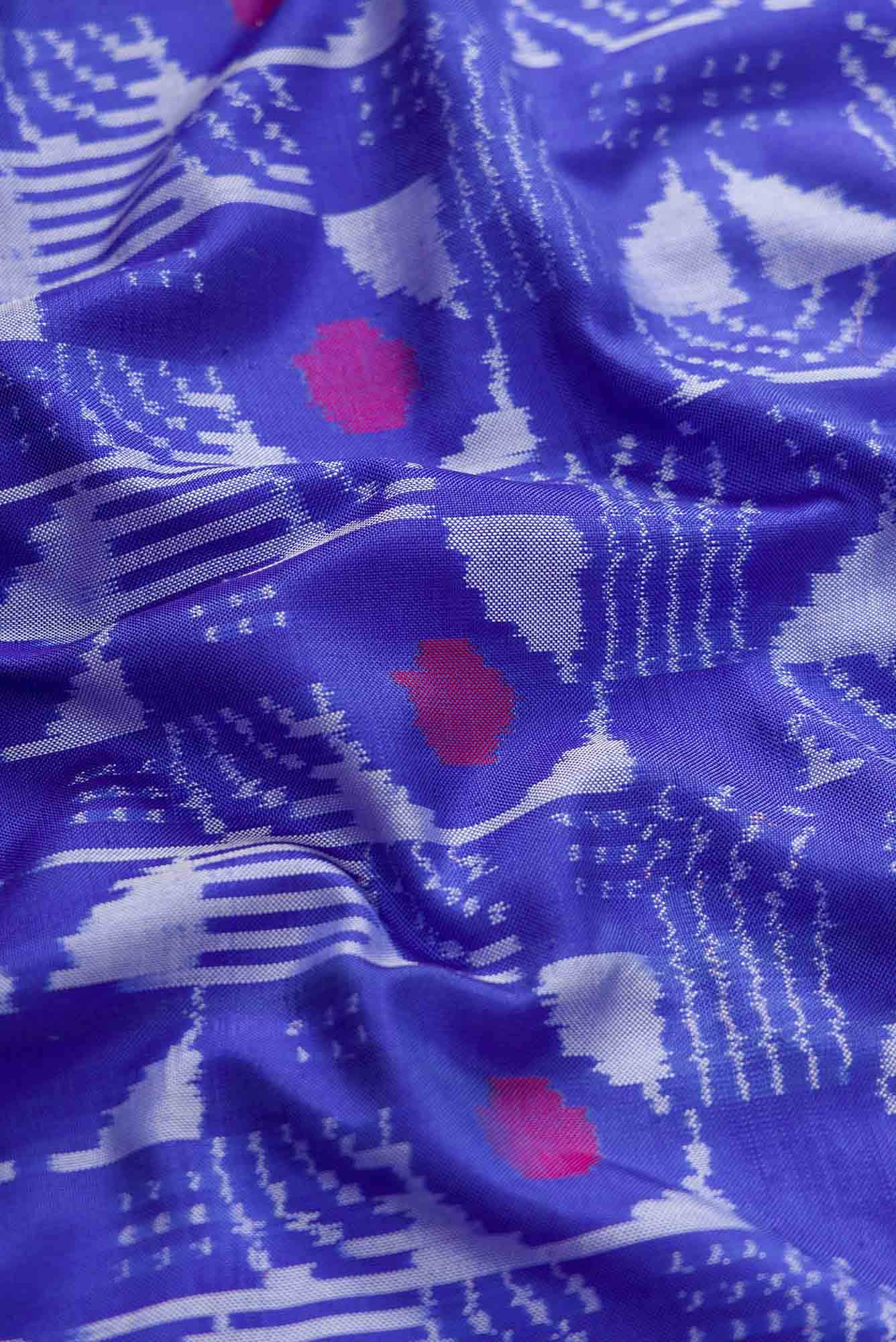 Royal Blue Dual Tone Double Ikat Saree