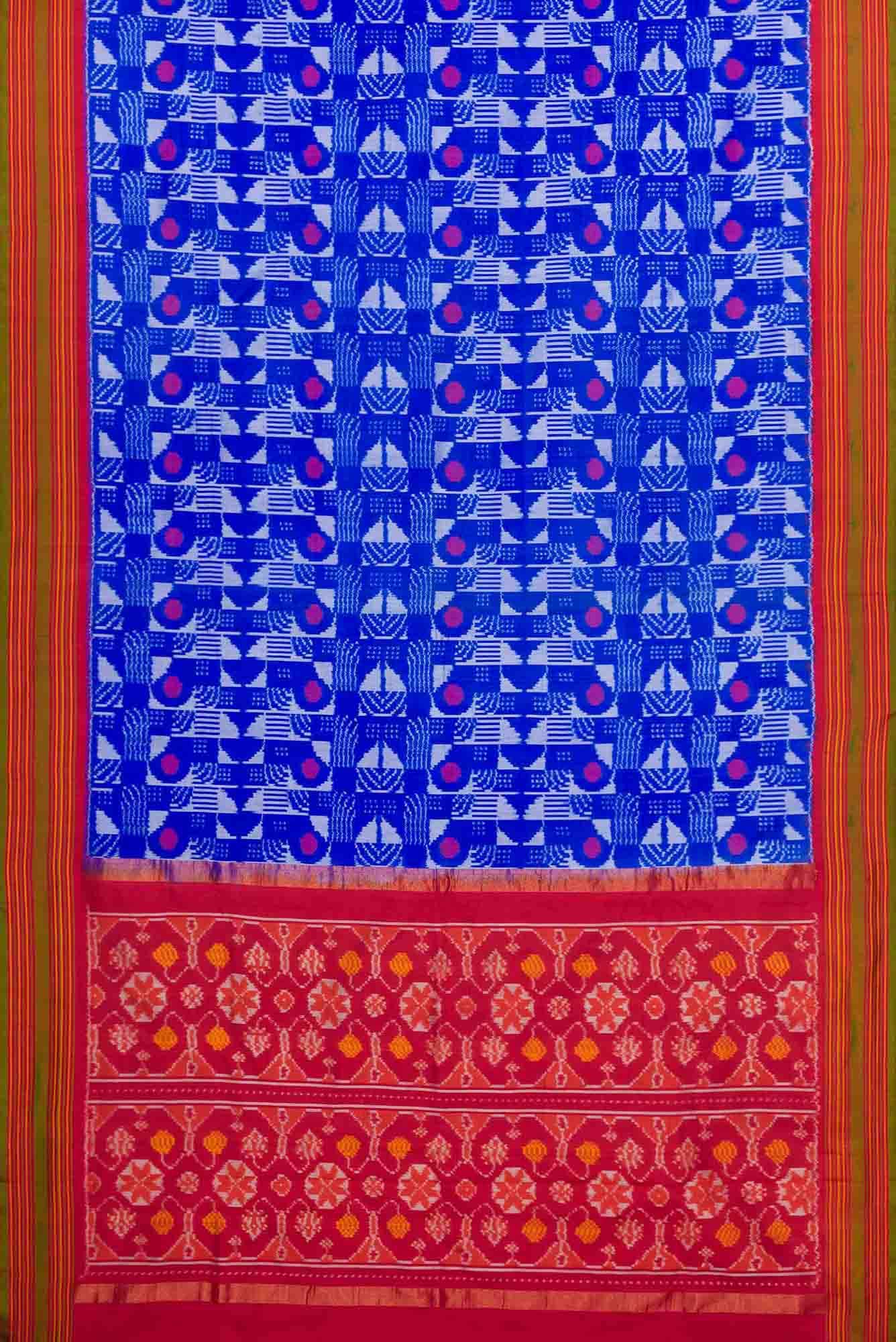 Royal Blue Dual Tone Double Ikat Saree