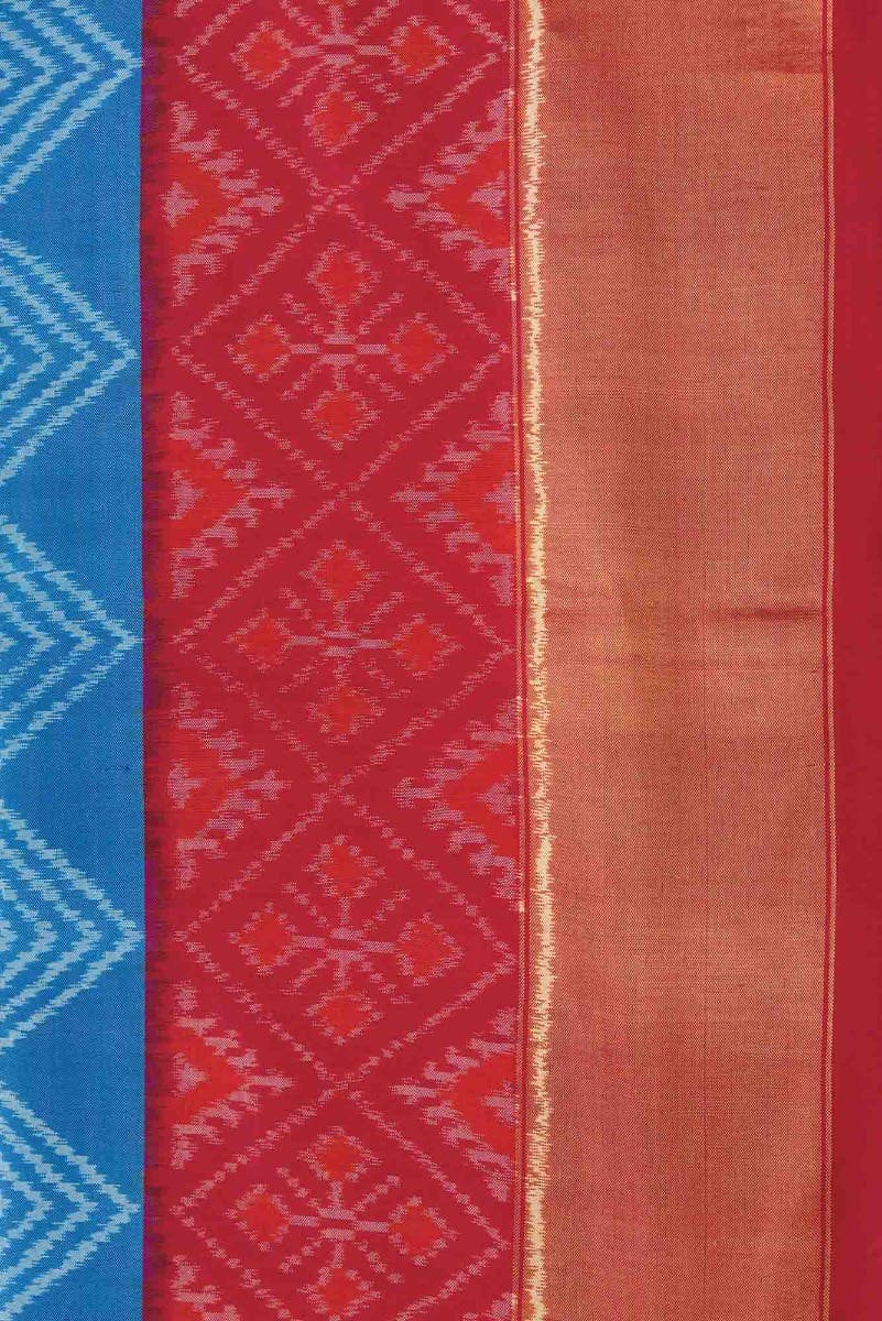 Blue Dual Tone Double Ikat Saree