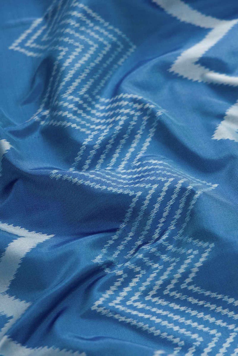 Blue Dual Tone Double Ikat Saree