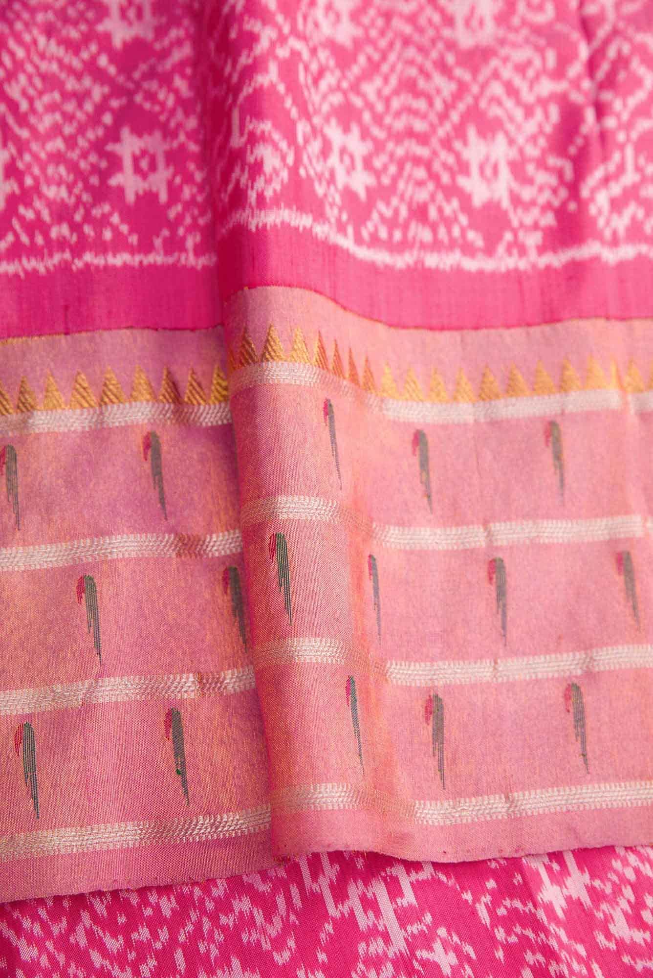 Pink Dual Tone Linen Saree