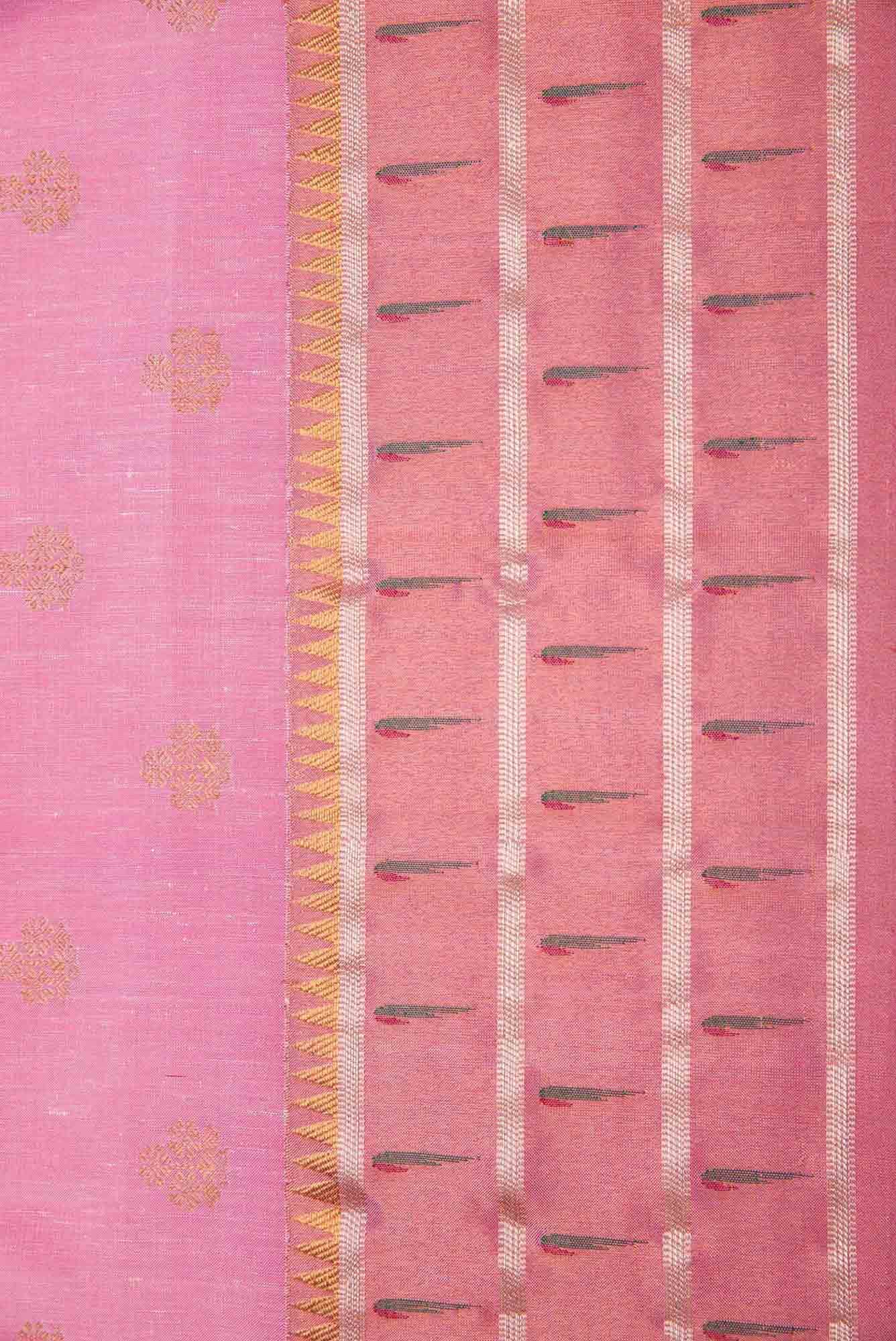 Pink Dual Tone Linen Saree