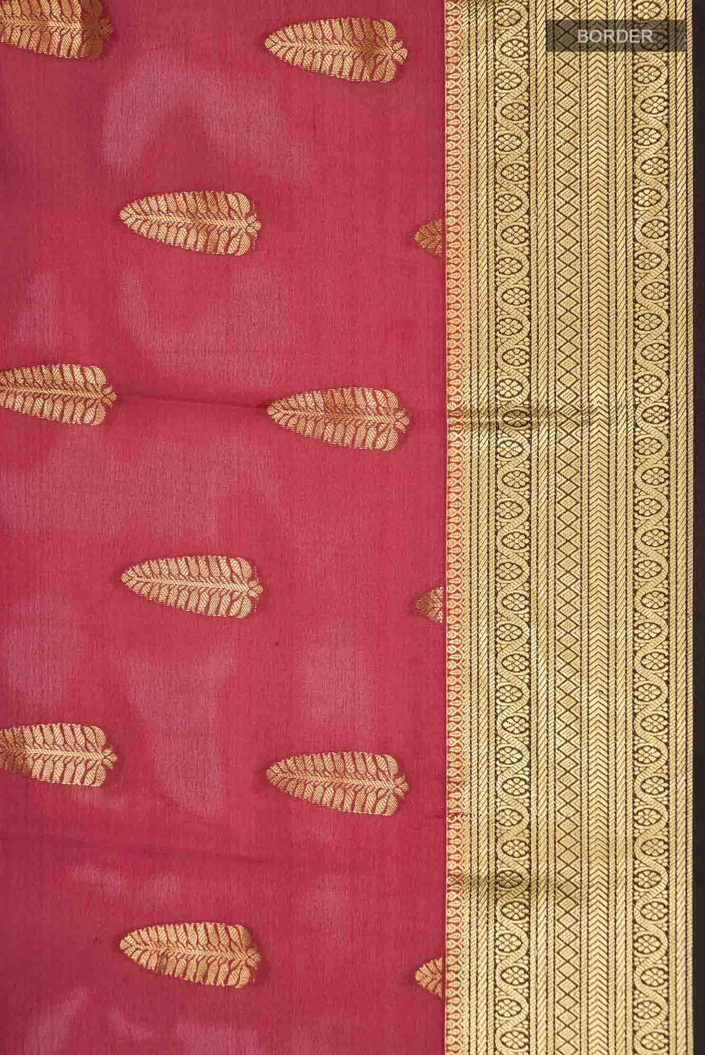 Maroon Mysore Crepe Saree