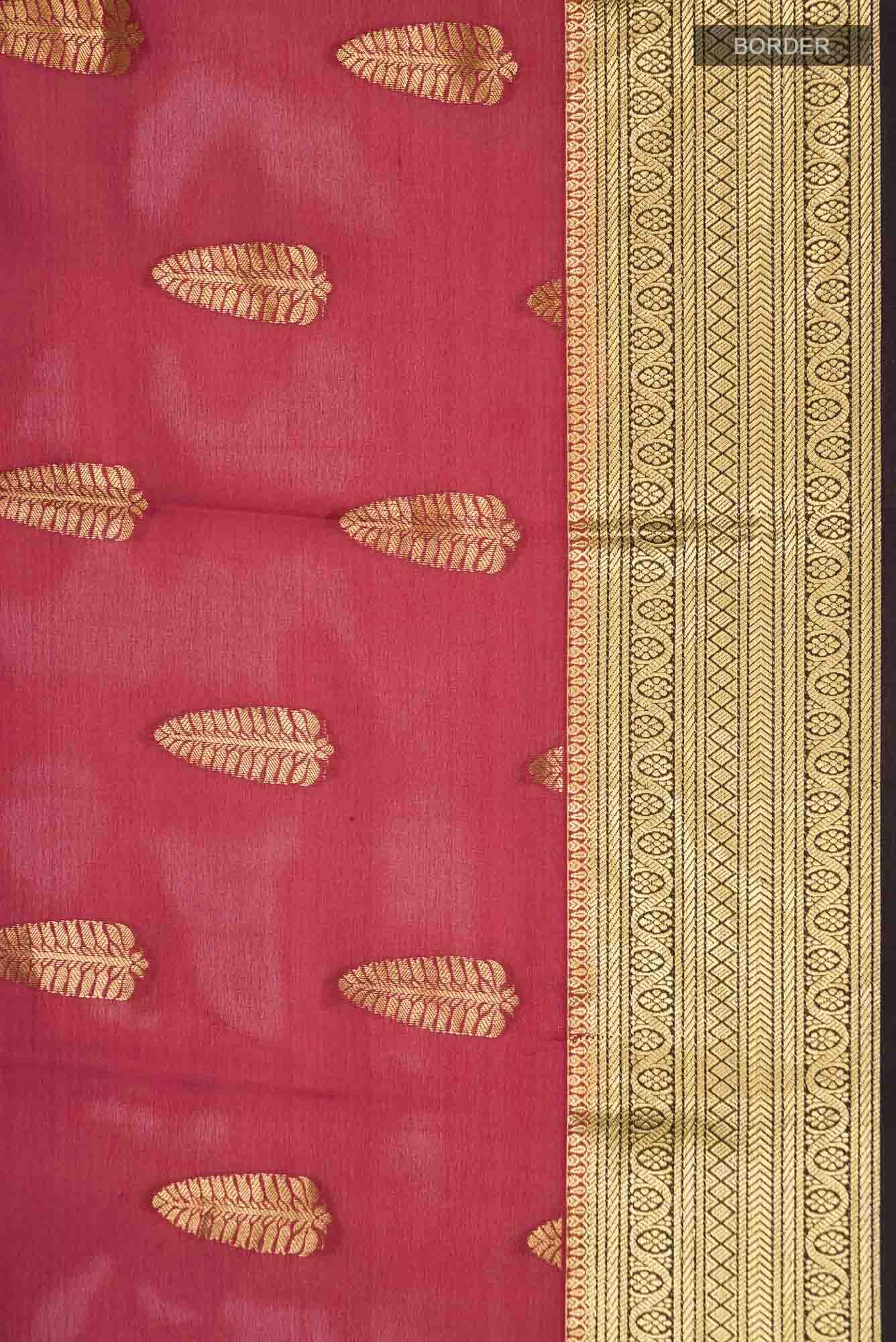 Maroon Mysore Crepe Saree