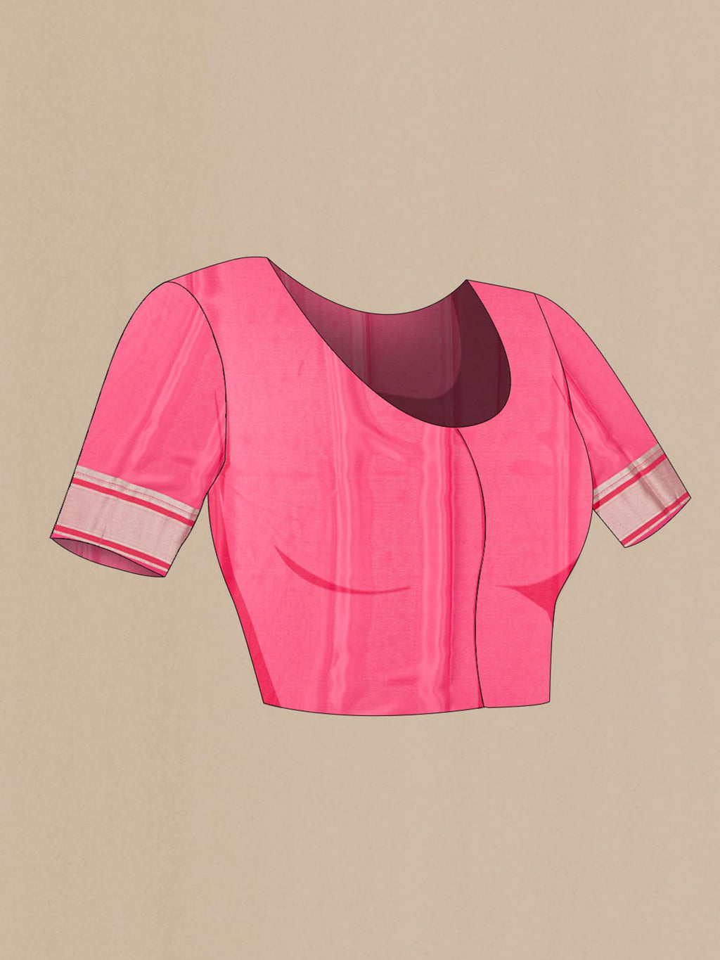 Pink Mysore Crepe Saree