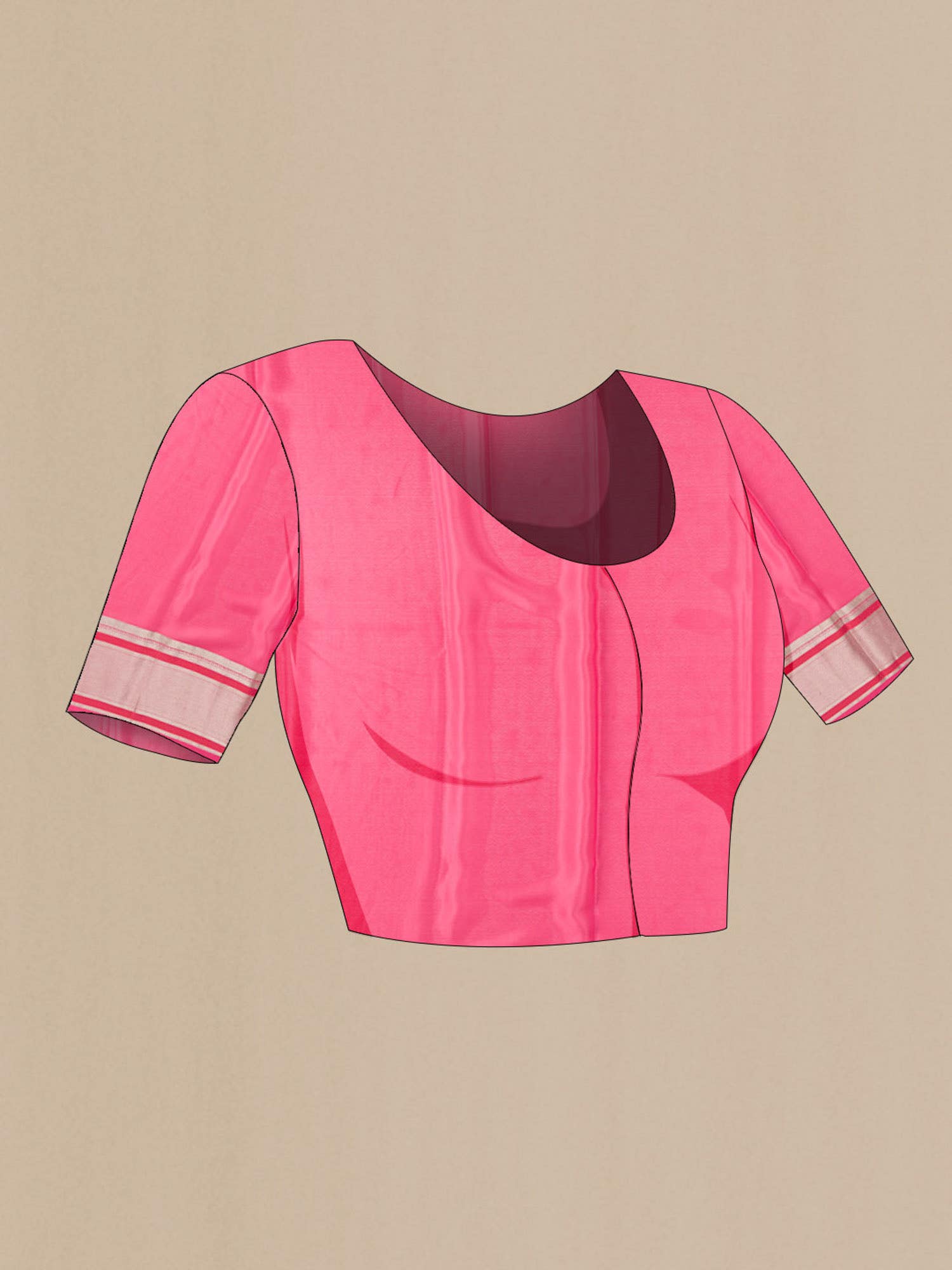 Pink Mysore Crepe Saree