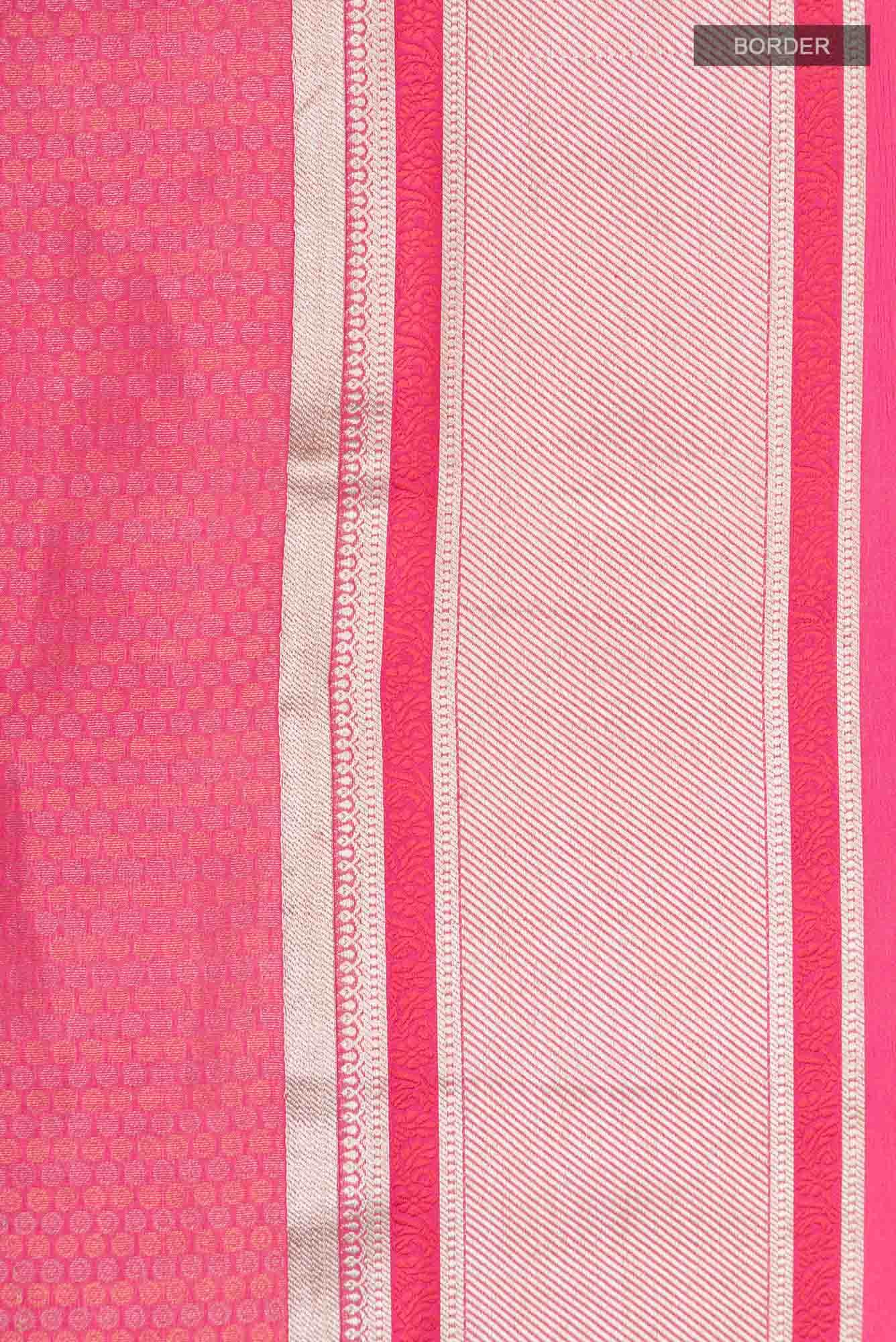 Pink Mysore Crepe Saree