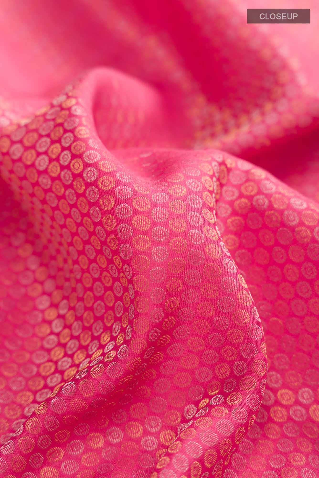 Pink Mysore Crepe Saree