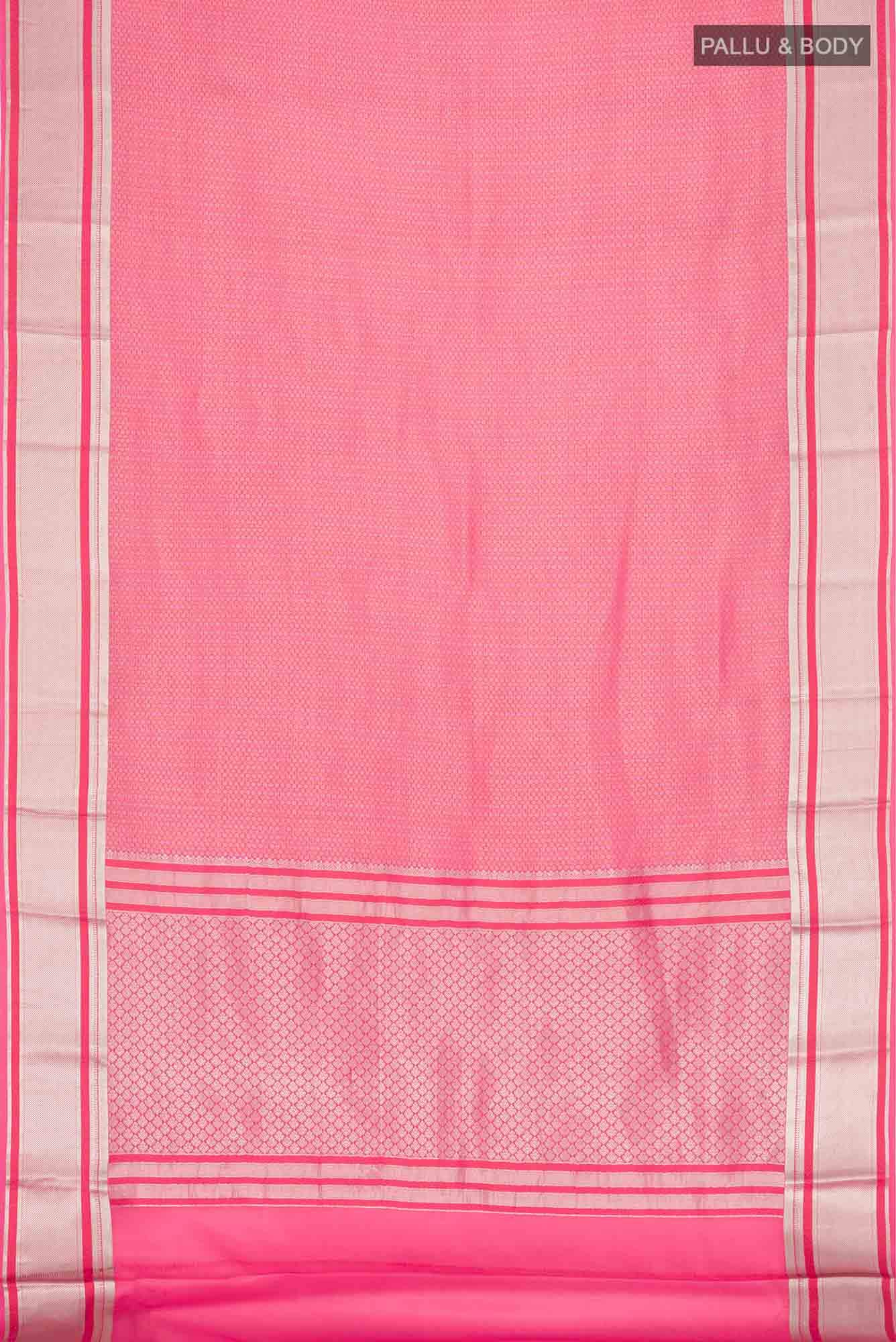 Pink Mysore Crepe Saree