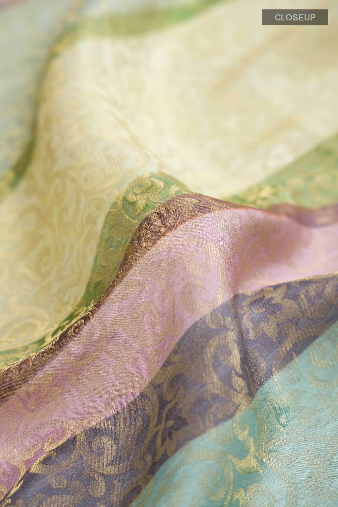 Multi Mysore Crepe Saree