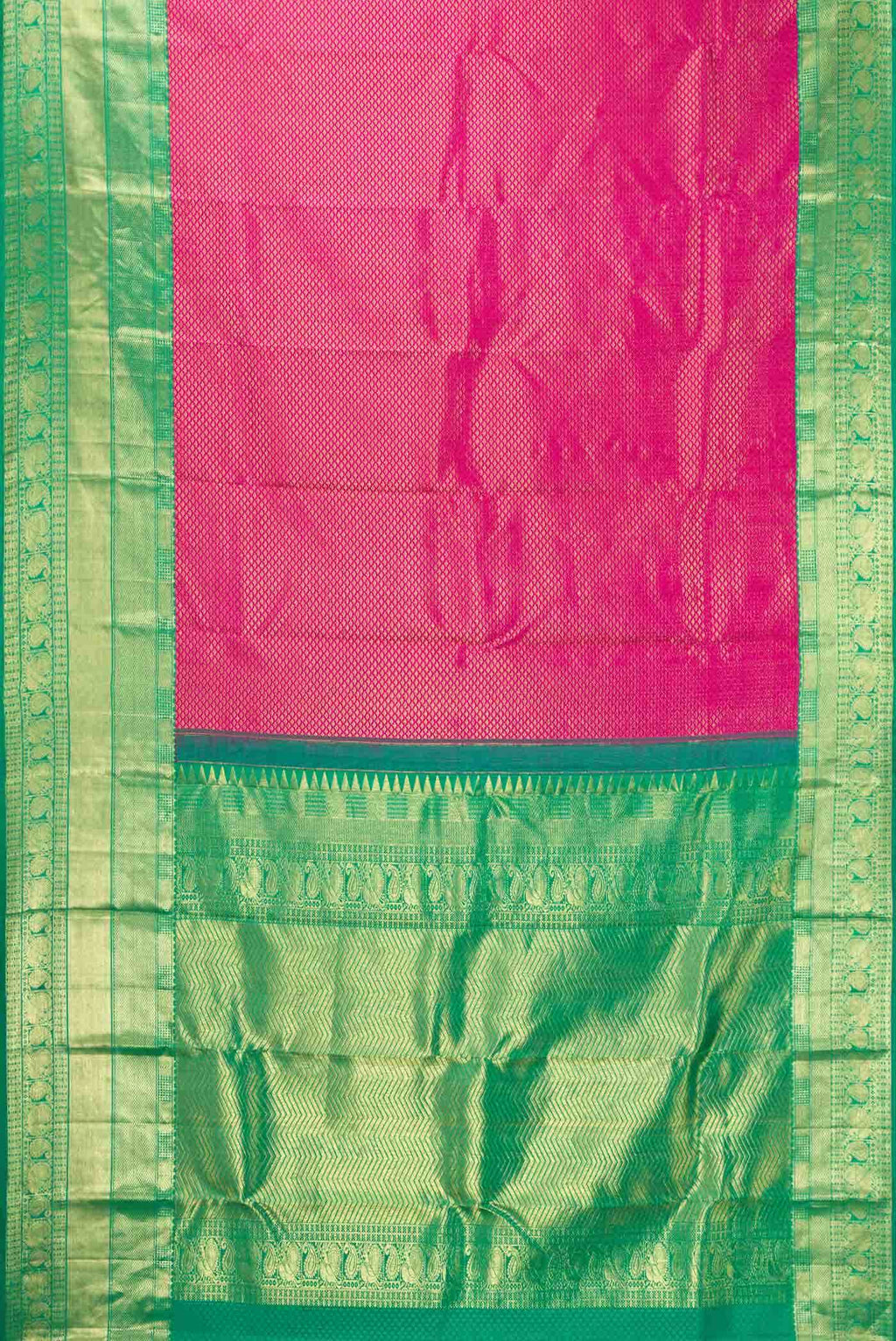 Pink Dual Tone Kanchipuram Silk Saree