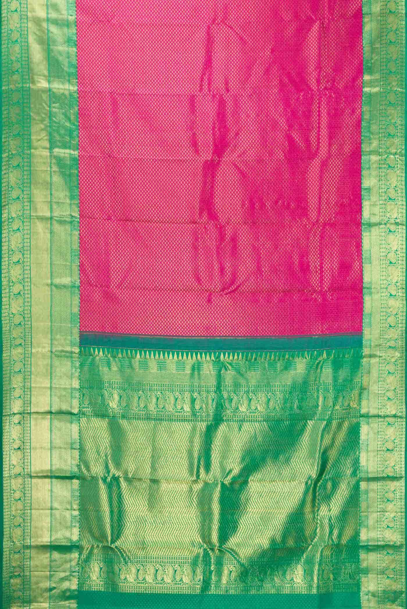 Pink Dual Tone Kanchipuram Silk Saree