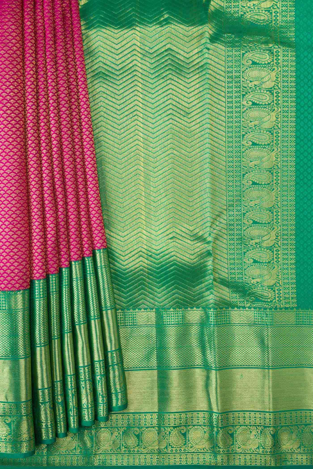Pink Dual Tone Kanchipuram Silk Saree