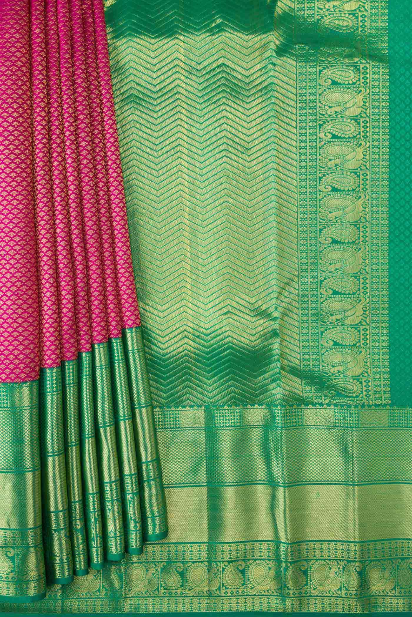 Pink Dual Tone Kanchipuram Silk Saree