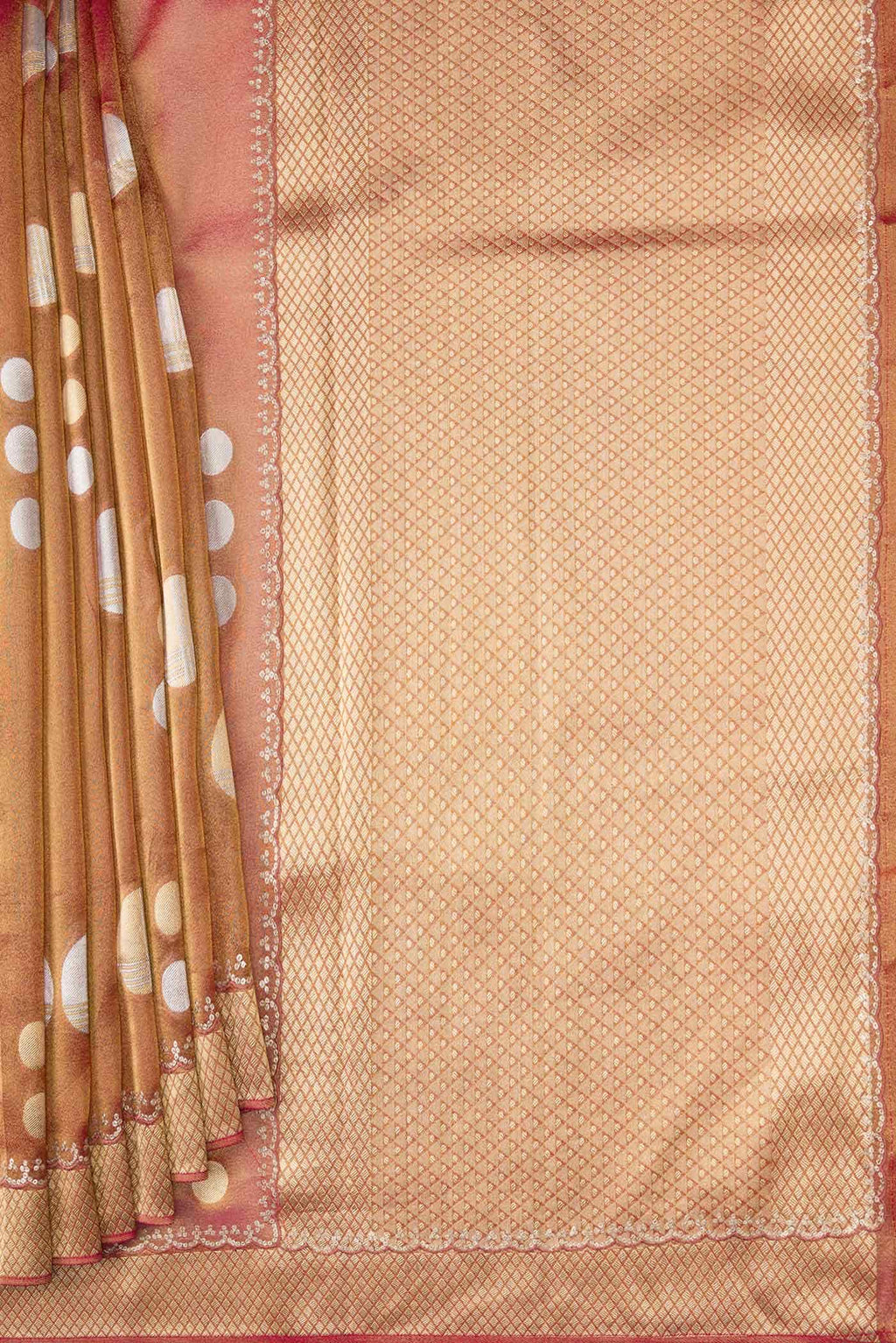 Maroon Dual Tone Organza Silk Saree