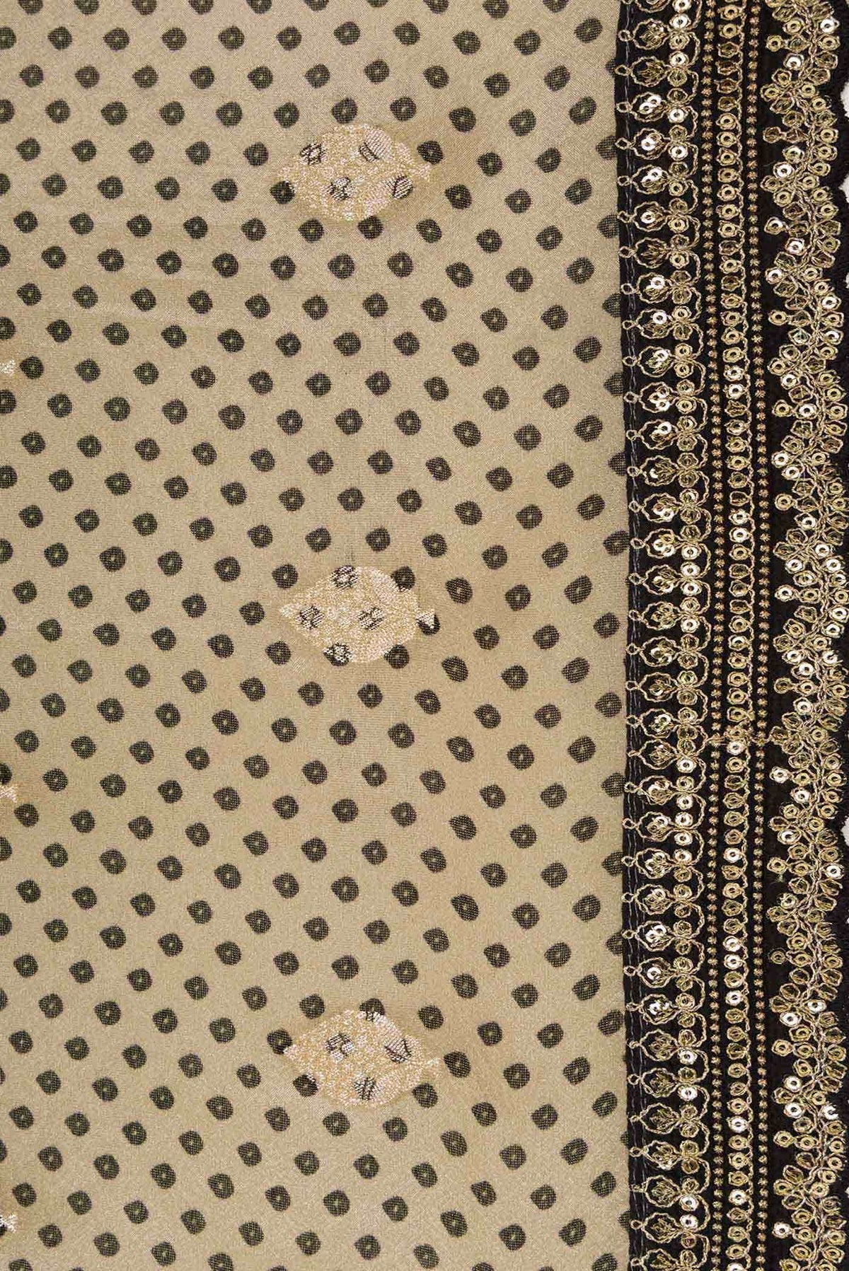 Beige Crepe Saree