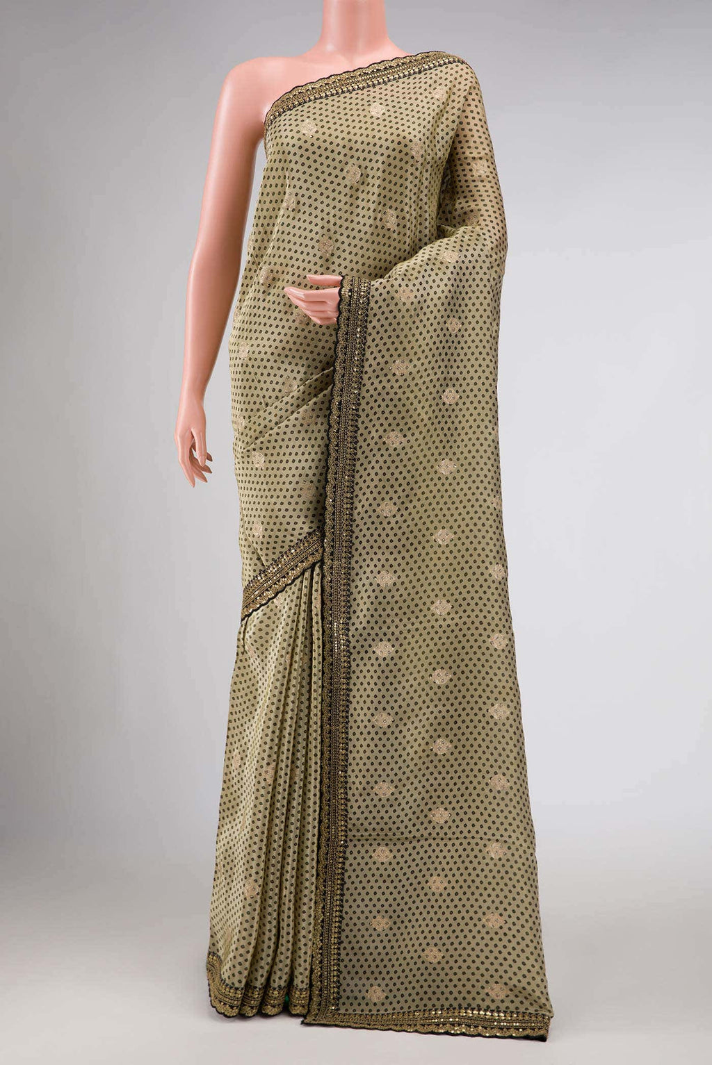 Gold Organza Silk Saree