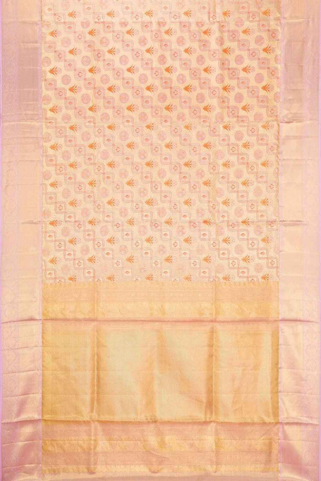 Gold Dual Tone Kanchipuram Tissue Silk Saree