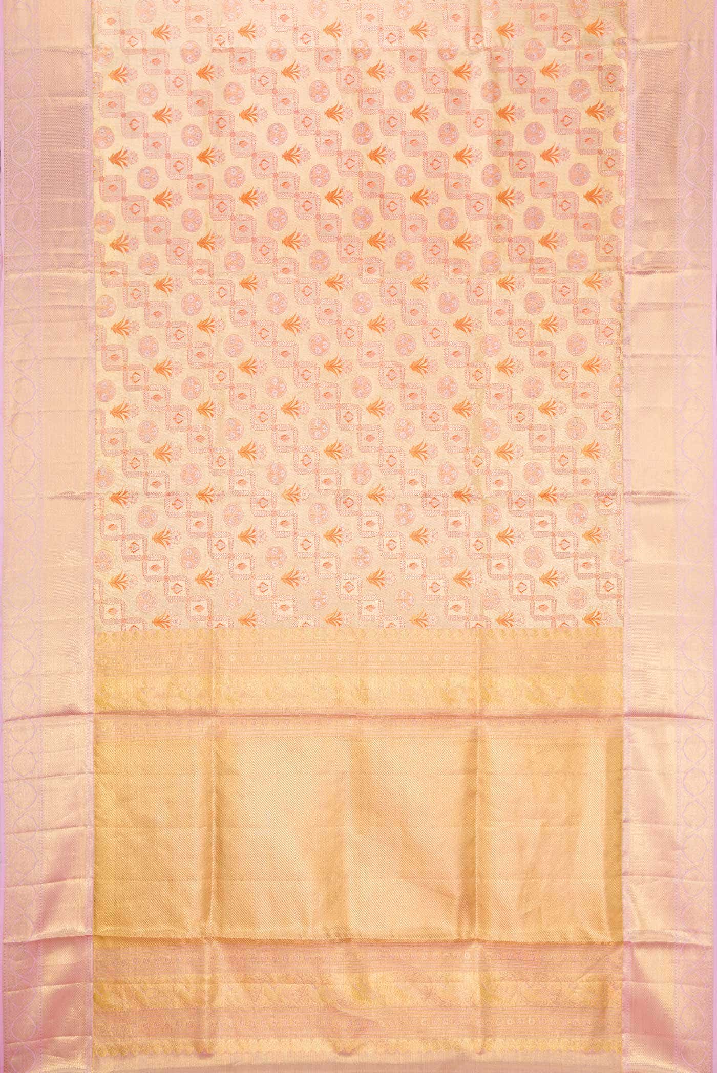 Gold Dual Tone Kanchipuram Tissue Silk Saree
