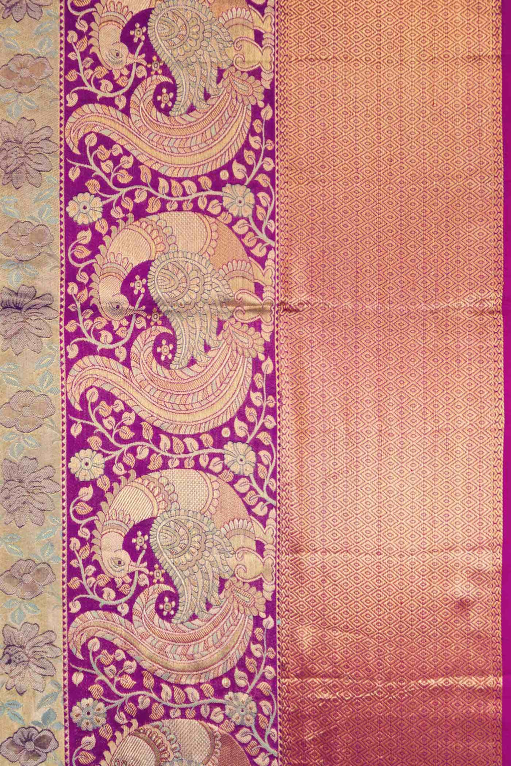 Gold Dual Tone Kanchipuram Tissue Silk Saree