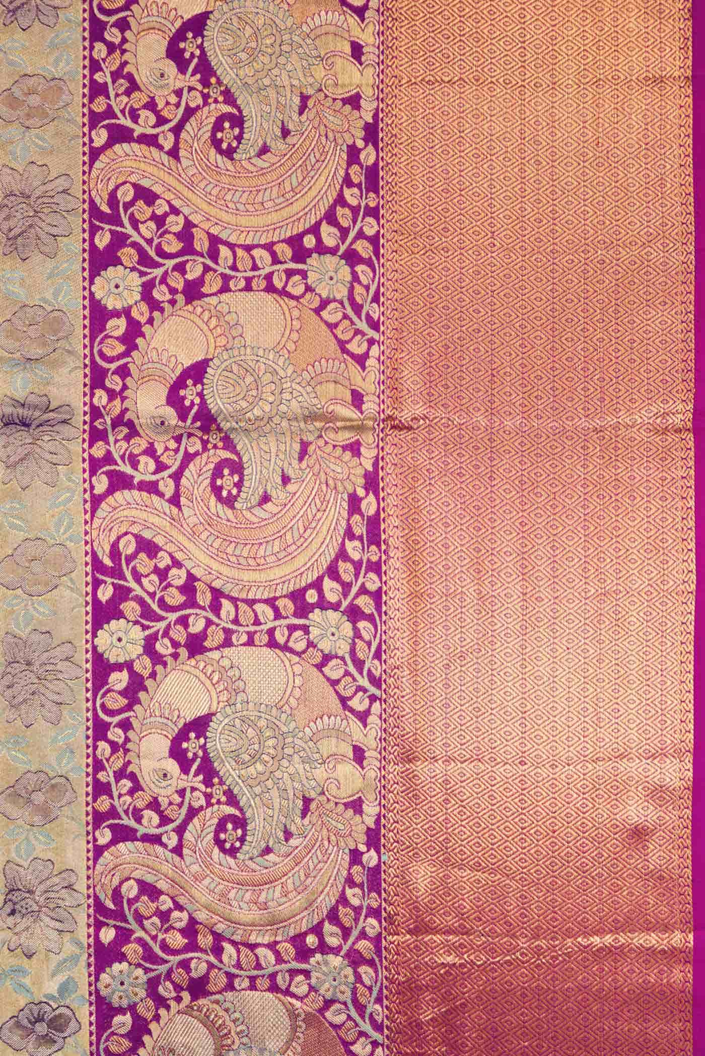 Gold Dual Tone Kanchipuram Tissue Silk Saree