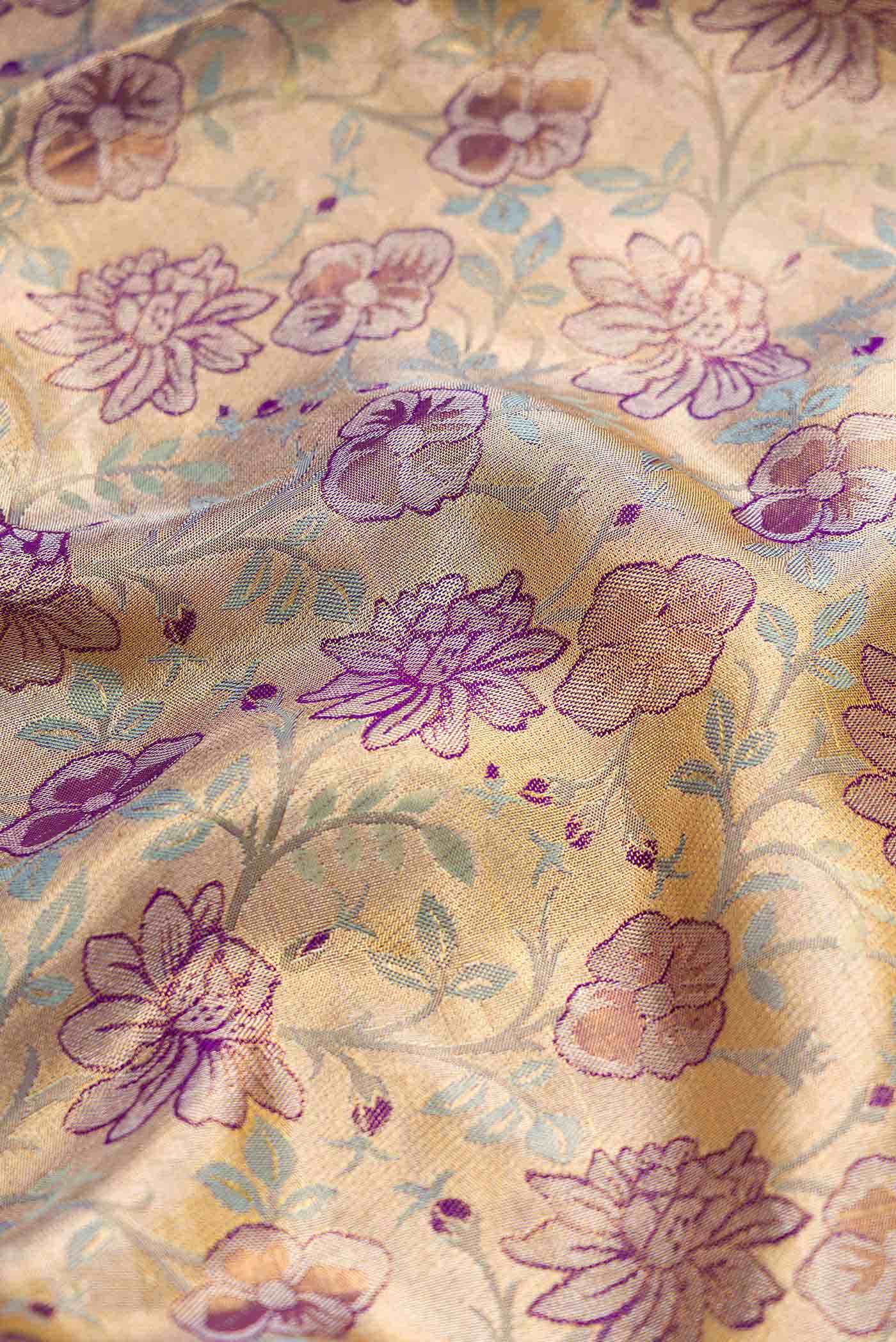 Gold Dual Tone Kanchipuram Tissue Silk Saree