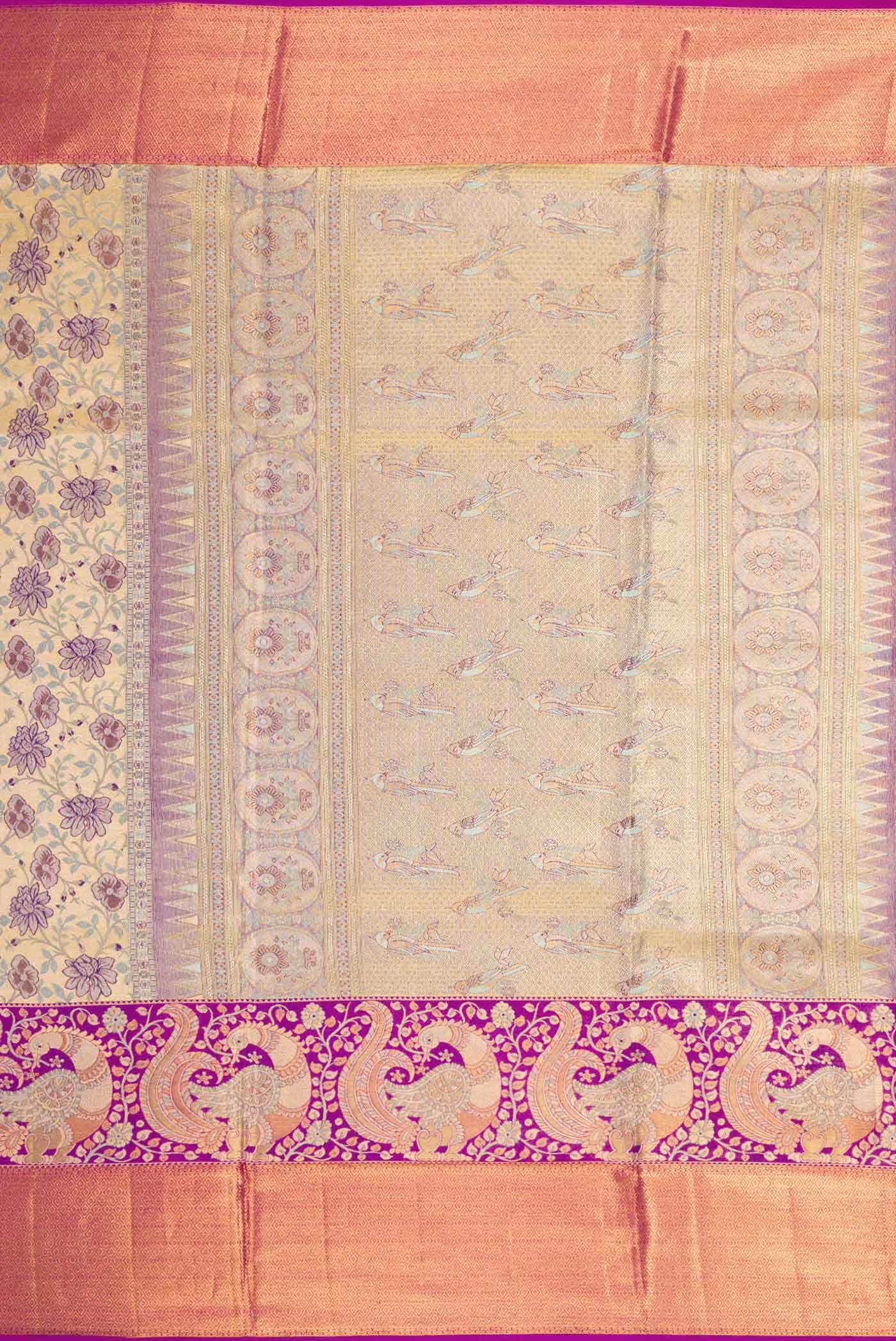 Gold Dual Tone Kanchipuram Tissue Silk Saree
