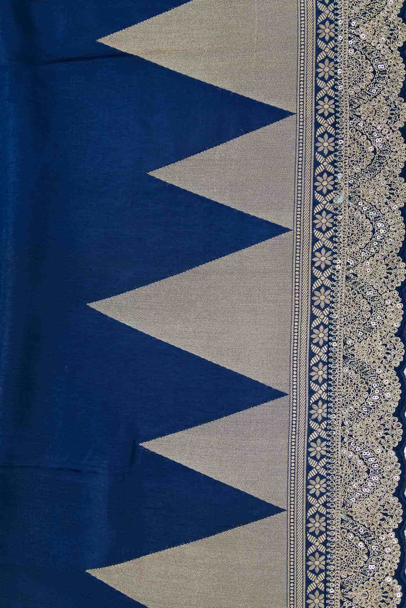Royal Blue Dual Tone Tussar Silk Saree