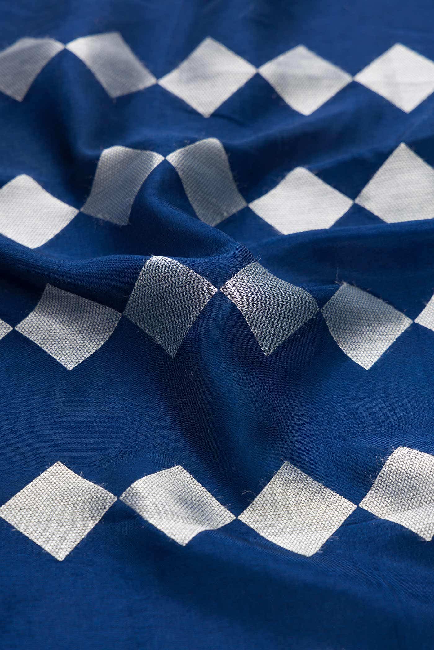 Royal Blue Dual Tone Tussar Silk Saree