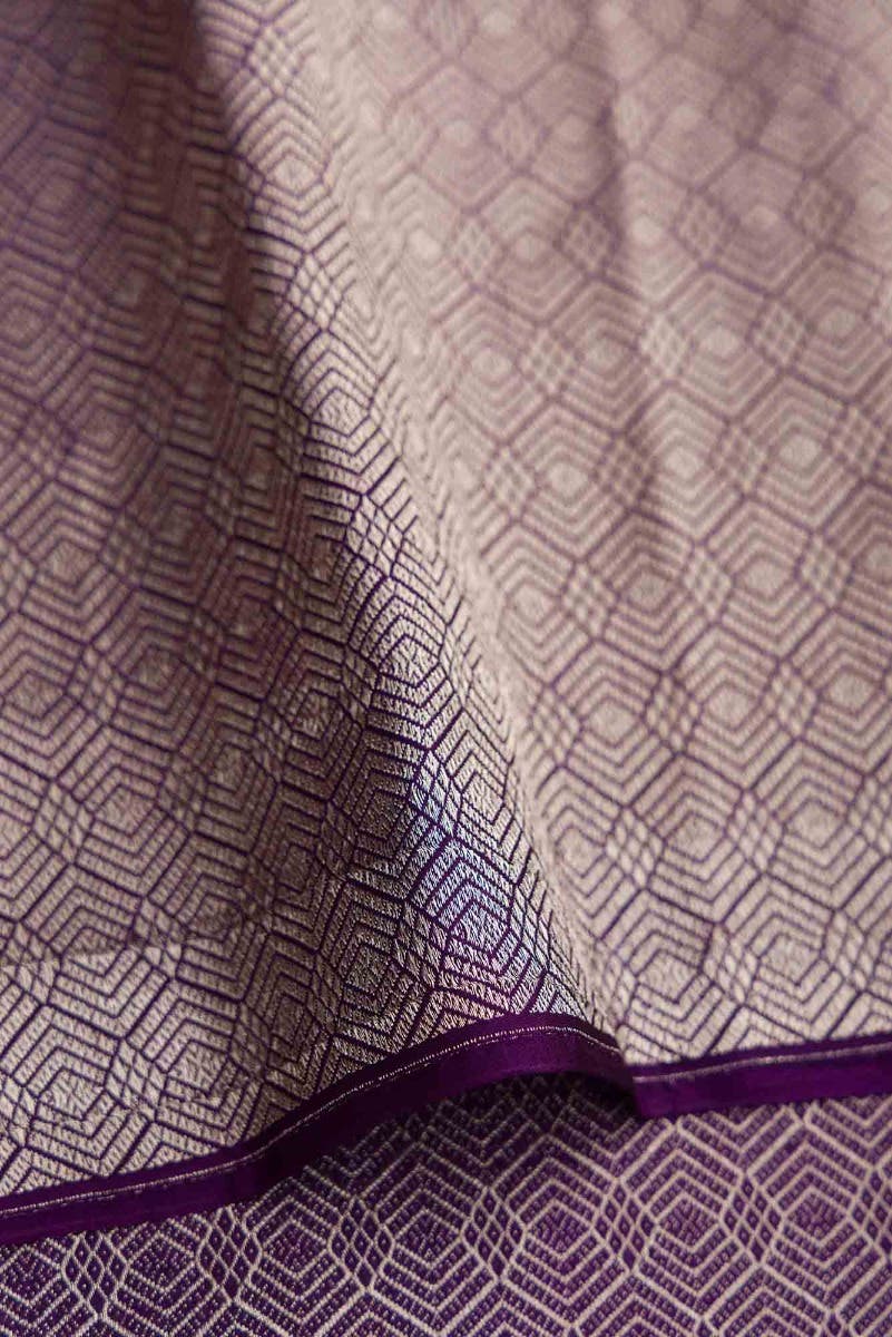 Violet Dual Tone Banarasi Silk Saree