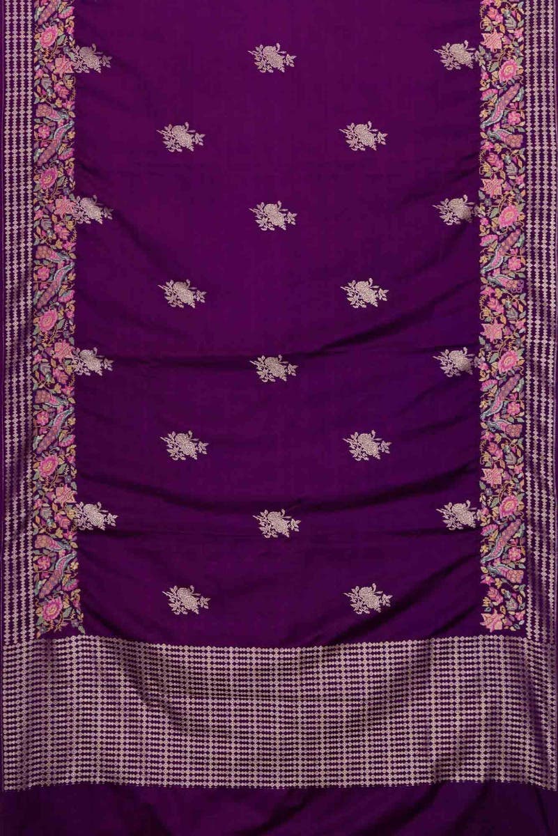 Violet Dual Tone Banarasi Silk Saree