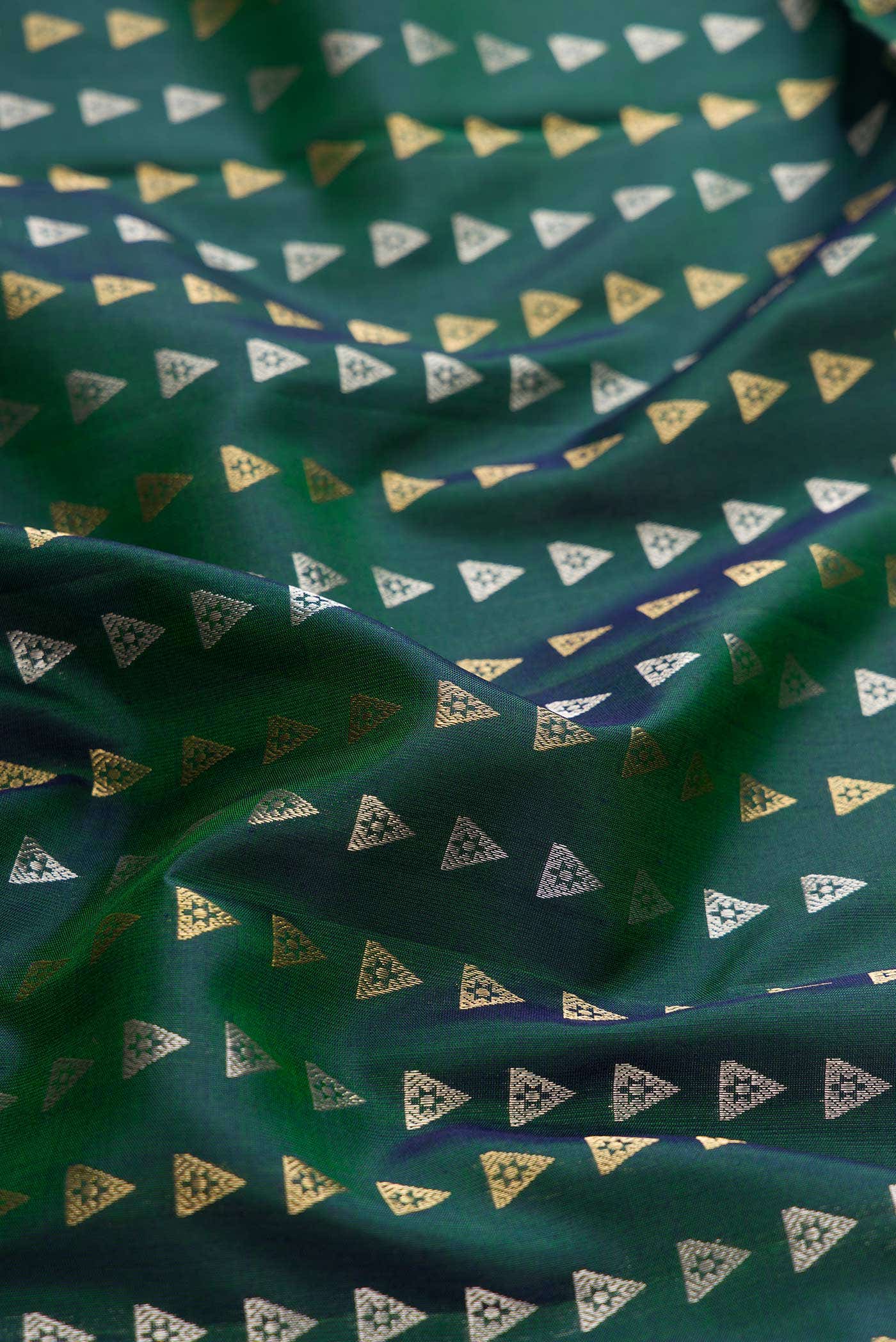 Green Dual Tone Soft Silk Saree