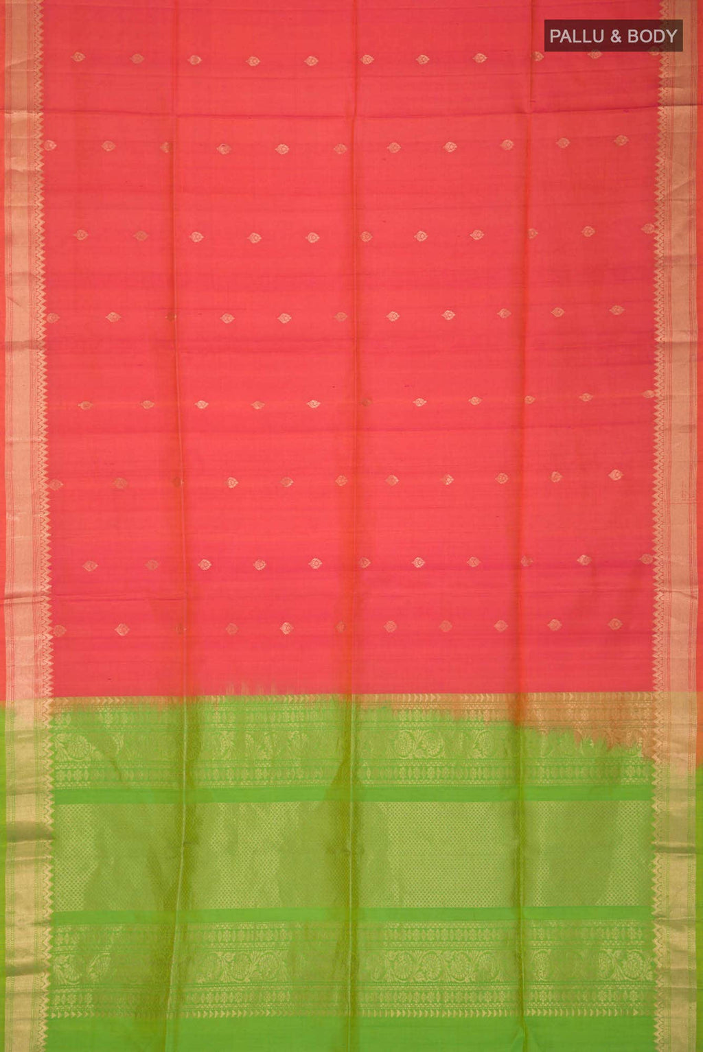 Pink with Orange Dual Tone Soft Silk Saree
