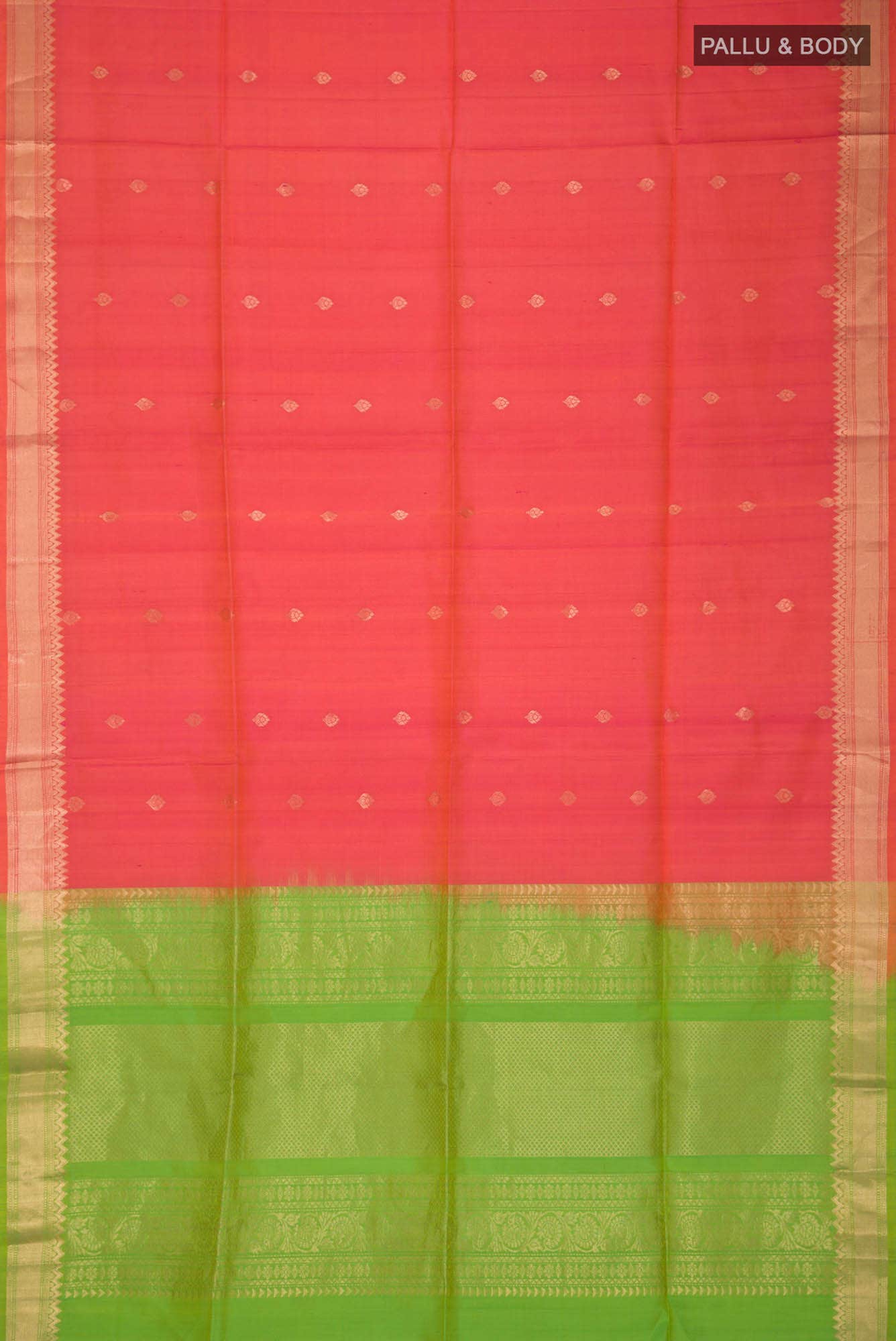 Pink with Orange Dual Tone Soft Silk Saree