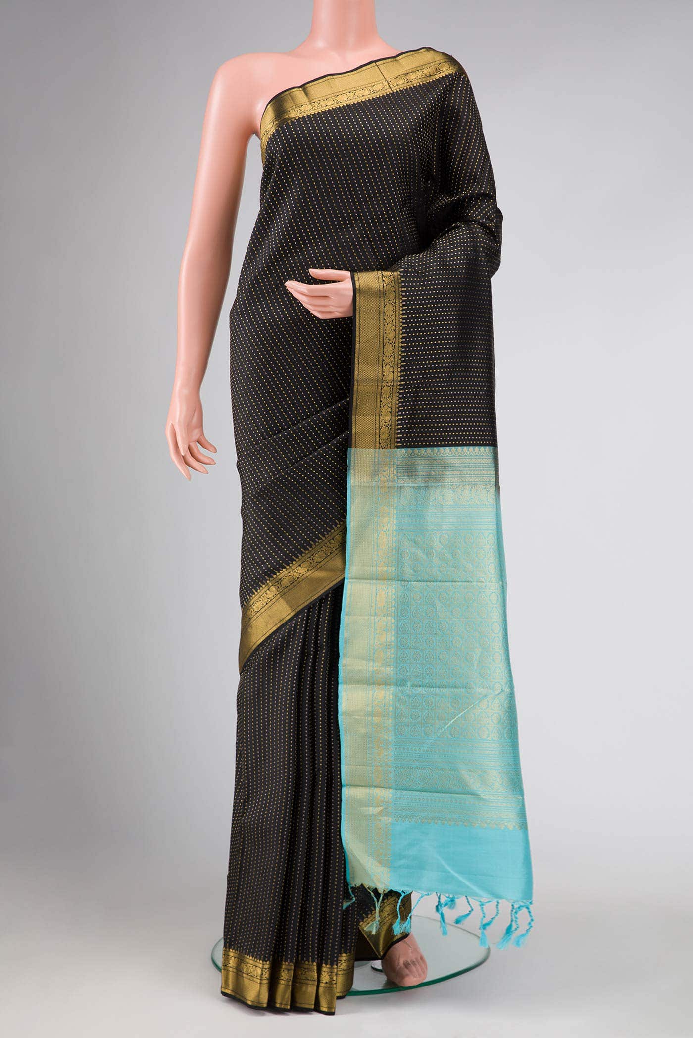 Black Kanchipuram Silk Saree