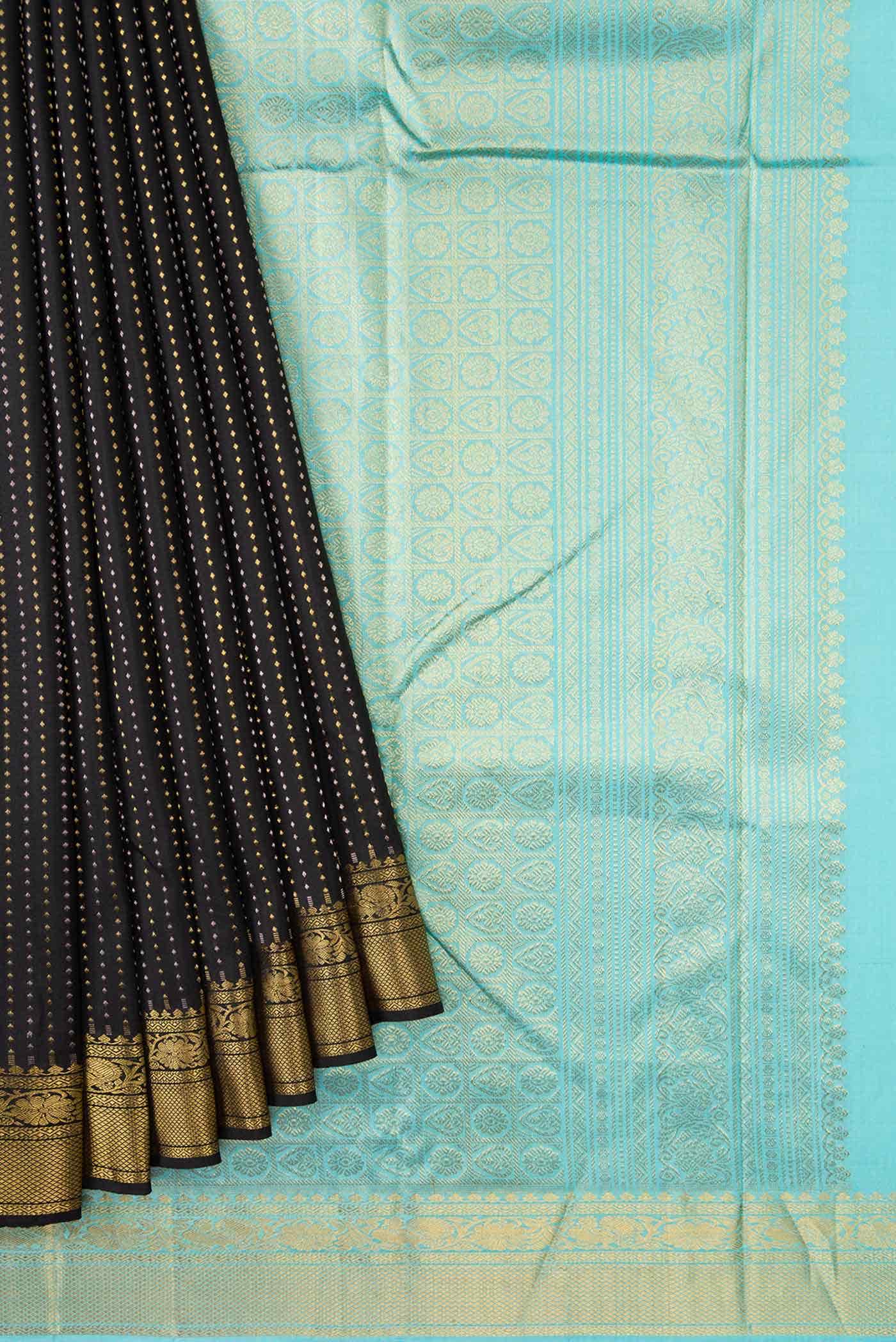 Black Kanchipuram Silk Saree