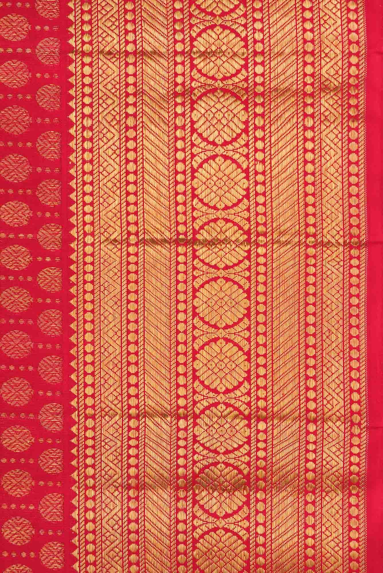 Pure Silk Pure Zari Red Dual Tone Kanchipuram Saree