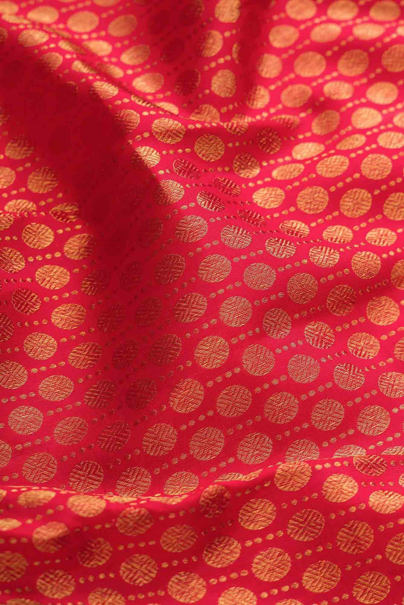 Pure Silk Pure Zari Red Dual Tone Kanchipuram Saree