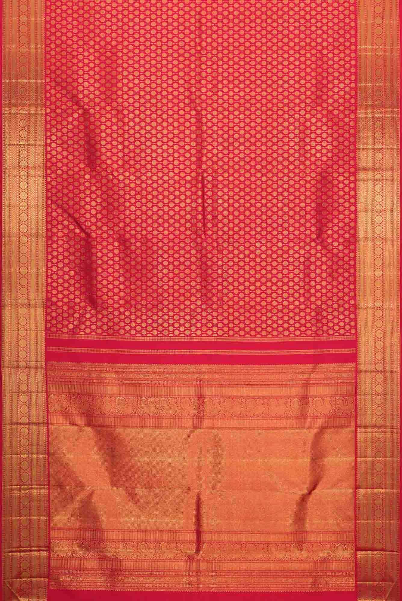 Pure Silk Pure Zari Red Dual Tone Kanchipuram Saree