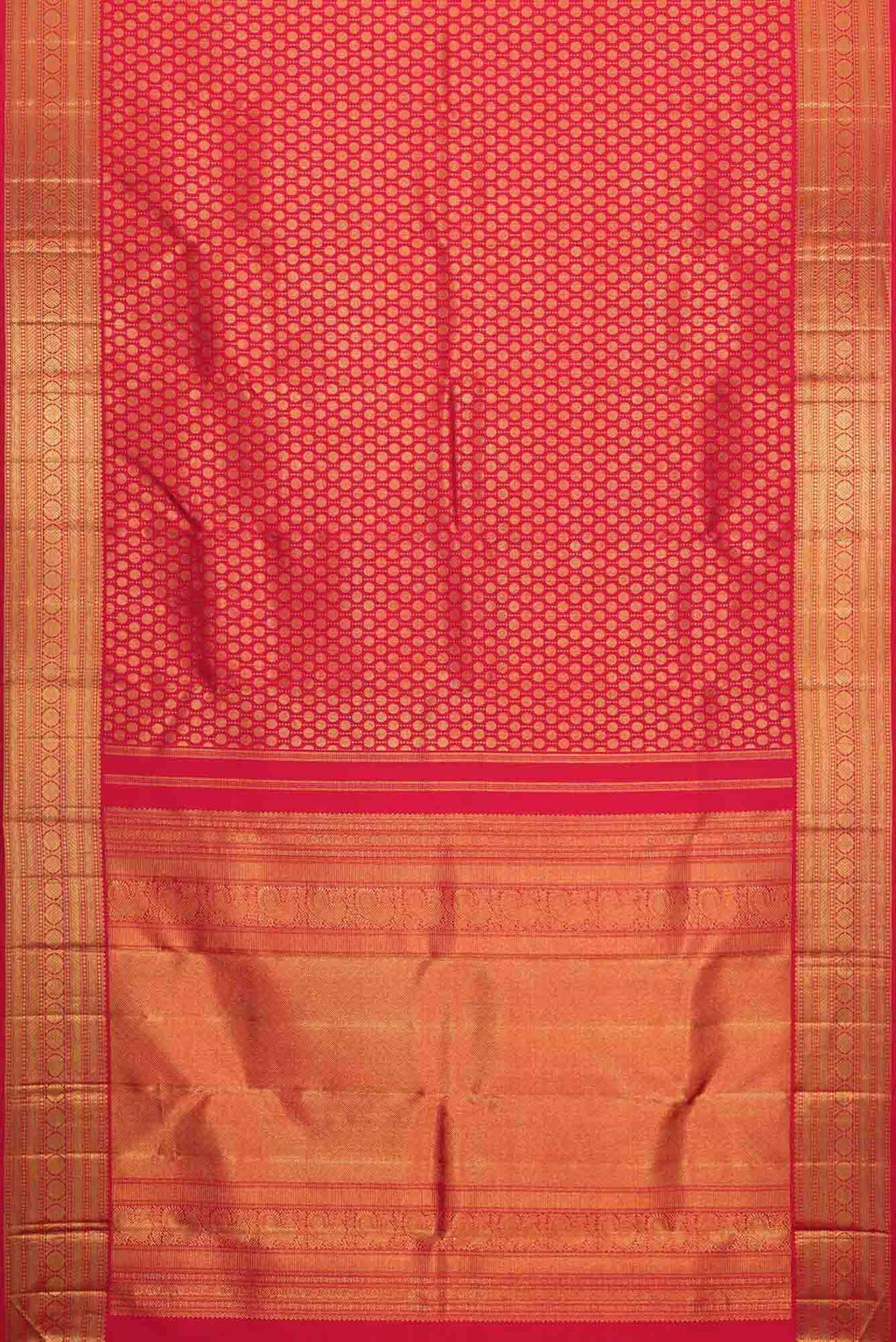 Pure Silk Pure Zari Red Dual Tone Kanchipuram Saree