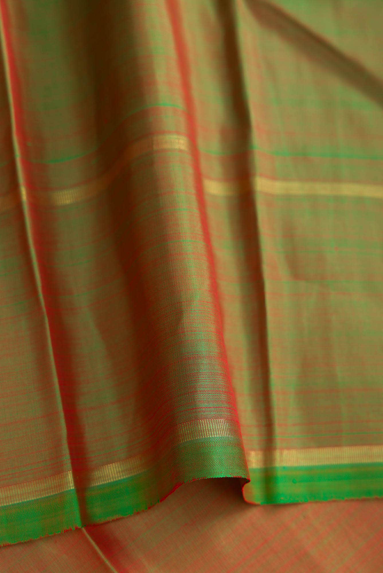 Pure Silk Pure Zari Pink Dual Tone Kanchipuram Saree