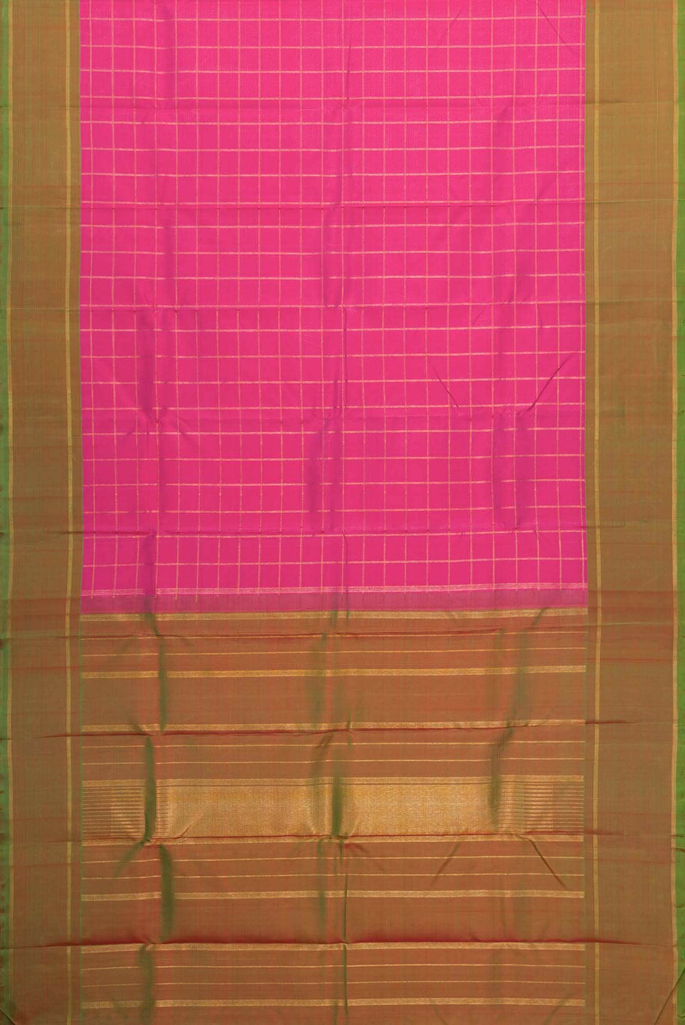 Pure Silk Pure Zari Pink Dual Tone Kanchipuram Saree