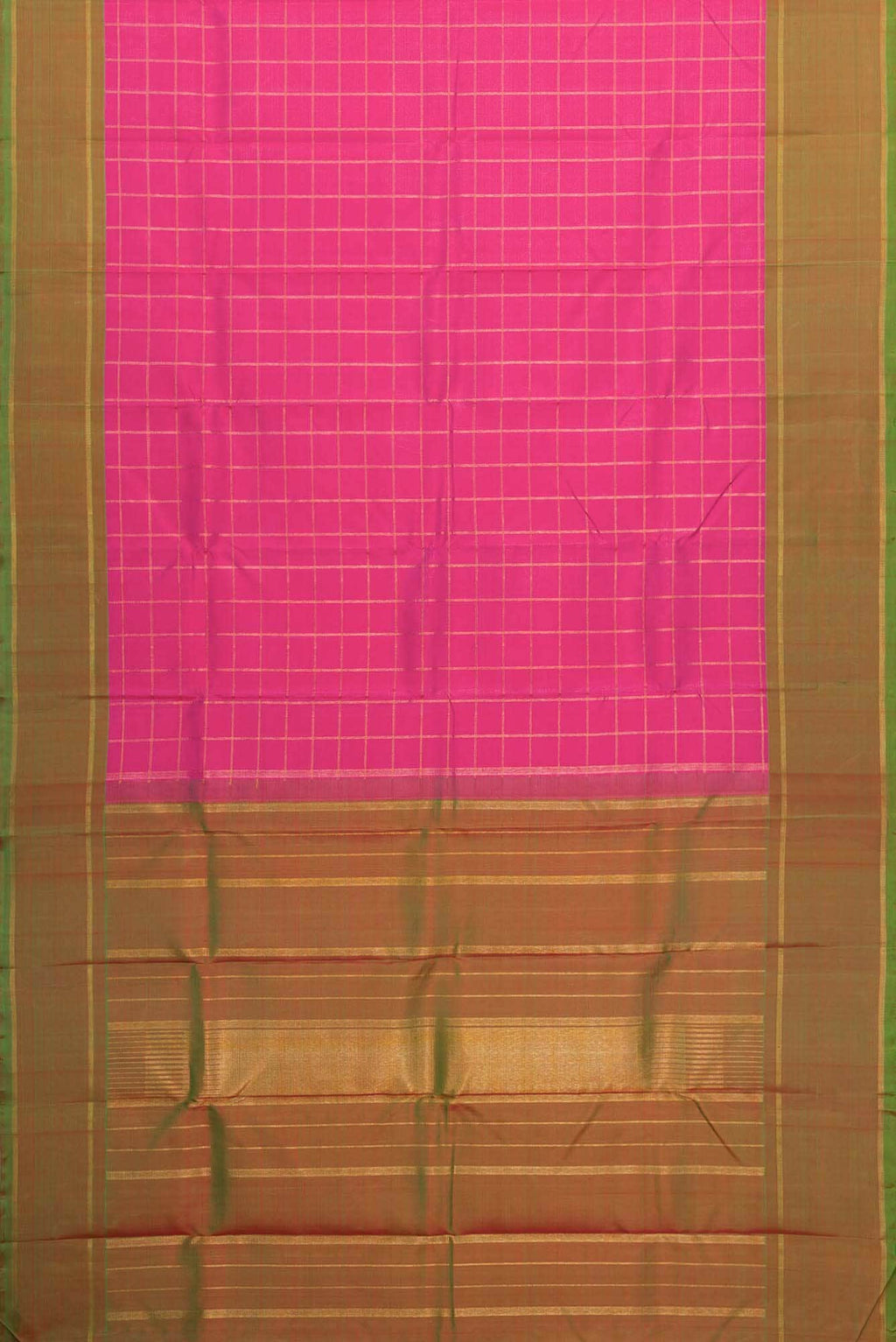Pure Silk Pure Zari Pink Dual Tone Kanchipuram Saree