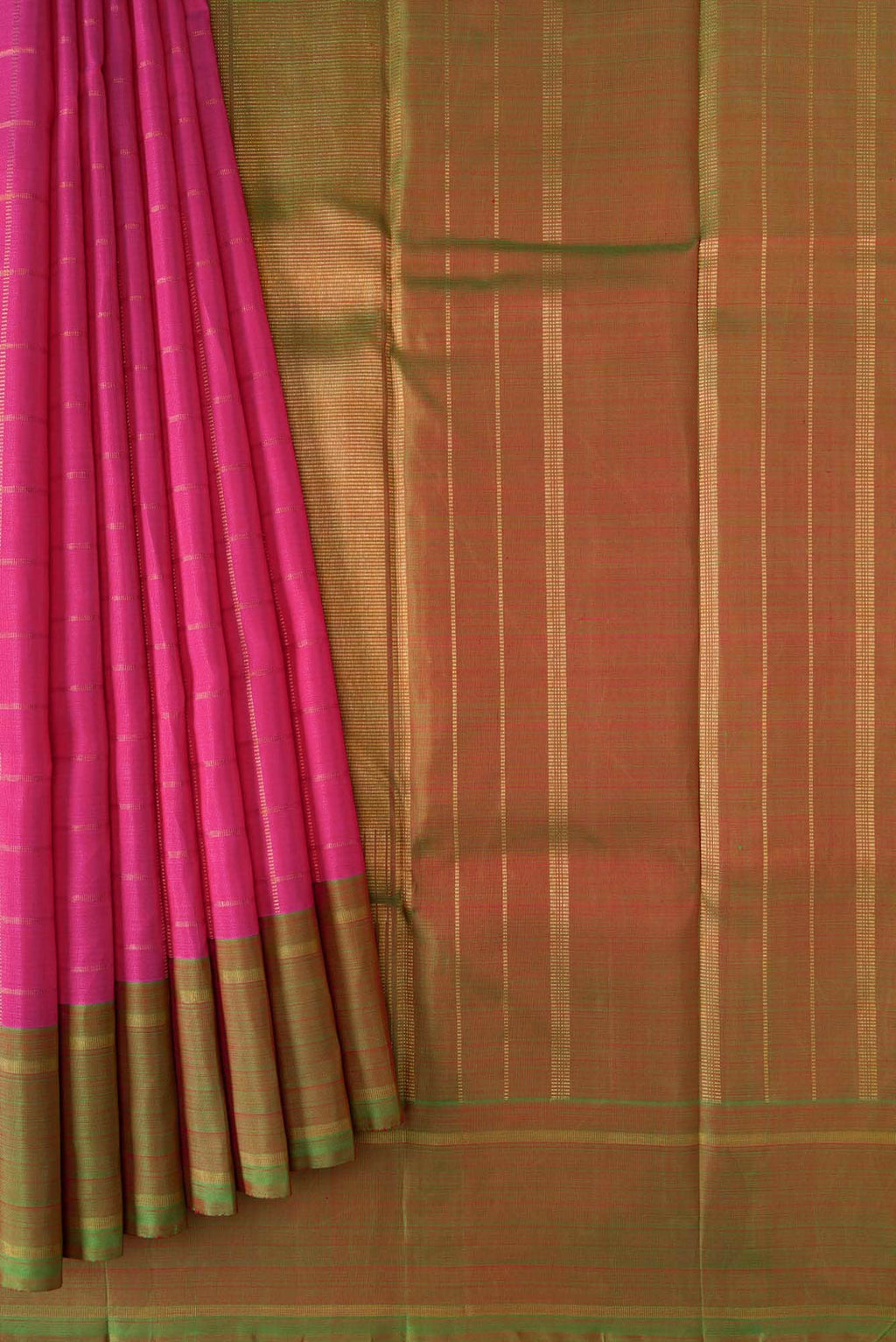 Pure Silk Pure Zari Pink Dual Tone Kanchipuram Saree